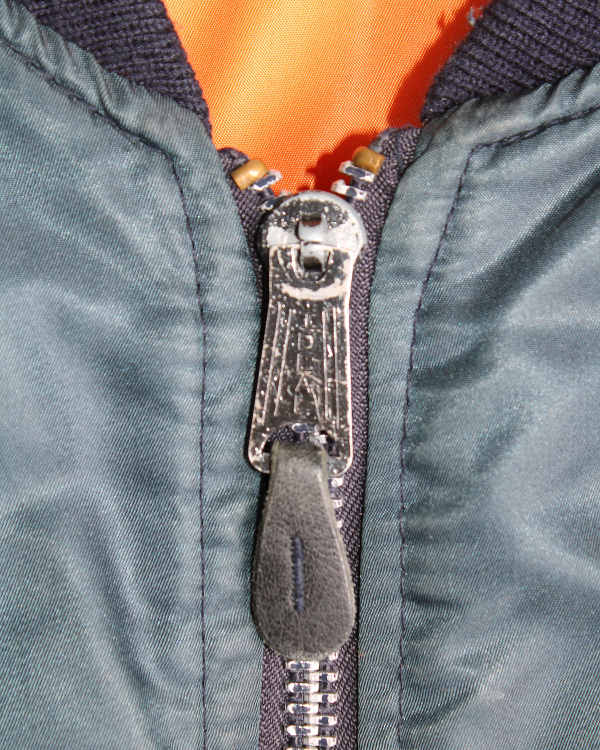 WILKER VINTAGE BOMBER MA-1 JACKET BLUE MADE IN USA - L