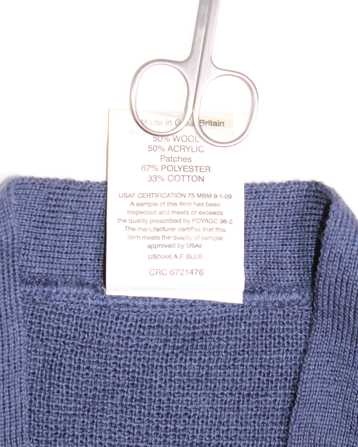 US ARMY VINTAGE WOOL CARDIGAN KNIT BLUE - XS/S