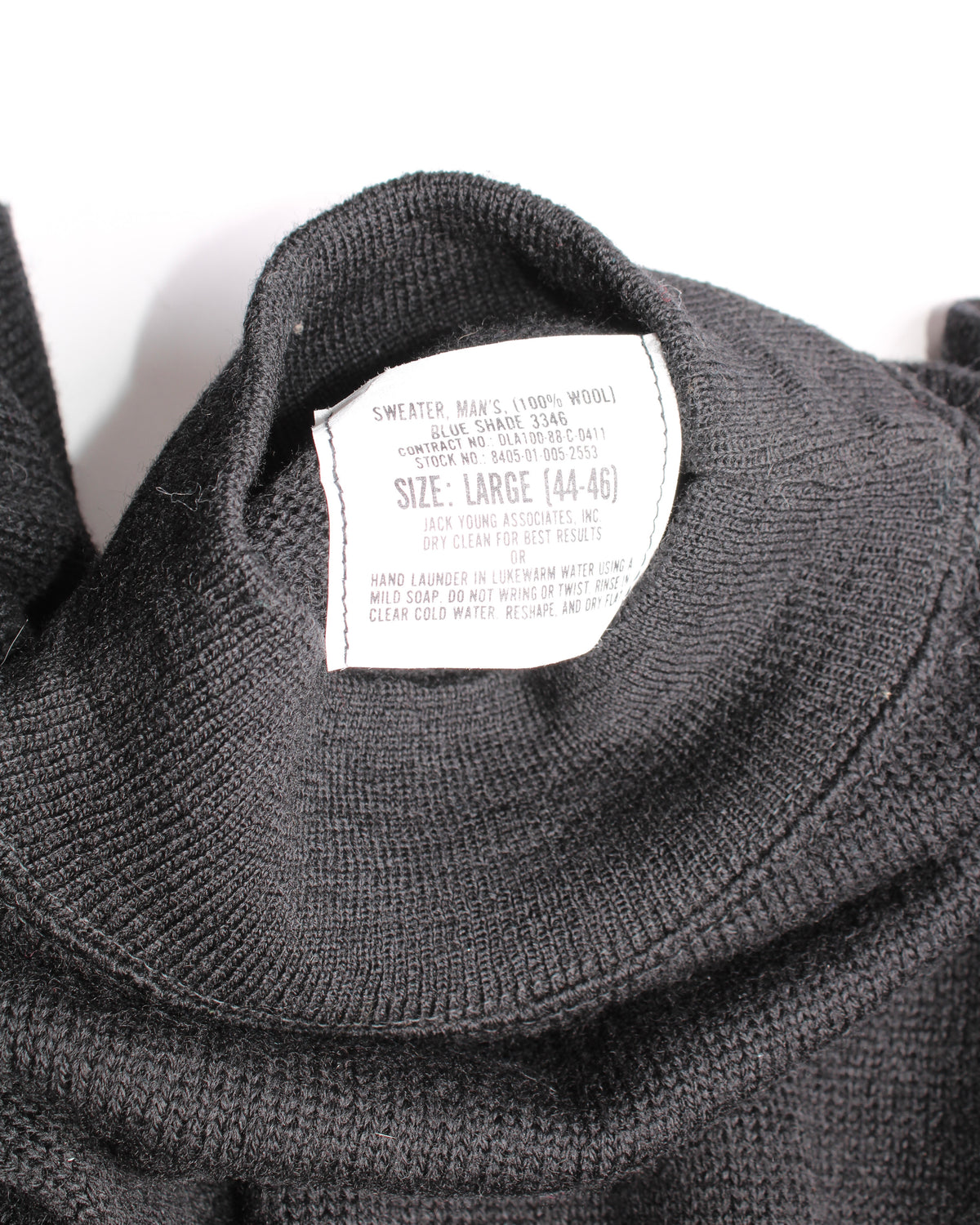 US ARMY VINTAGE WOOL MOCK NECK KNIT BLACK