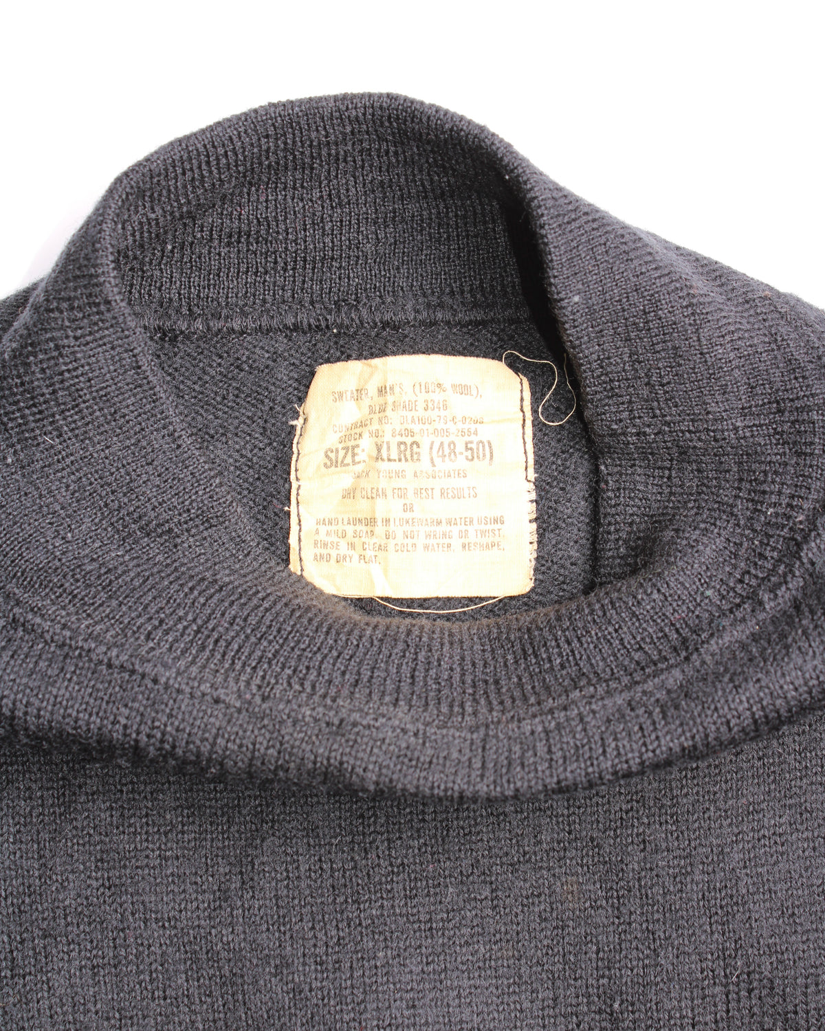 US ARMY VINTAGE WOOL MOCK NECK KNIT BLACK