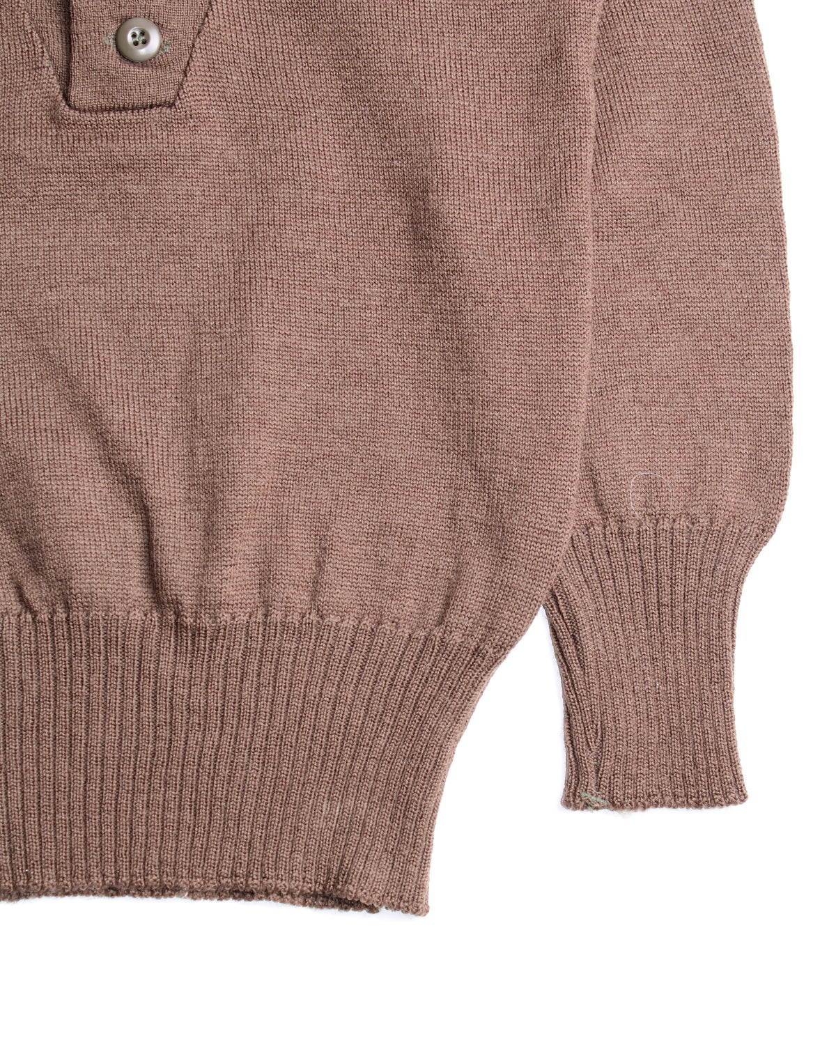 US ARMY VINTAGE WOOL HENLEY KNIT OLIVE GREEN