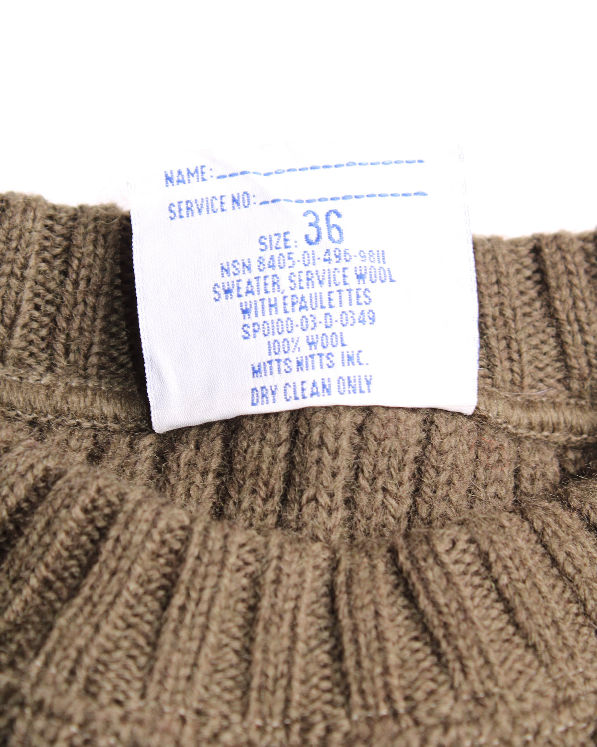 US ARMY VINTAGE WOOL KNIT OLIVE GREEN - S/M