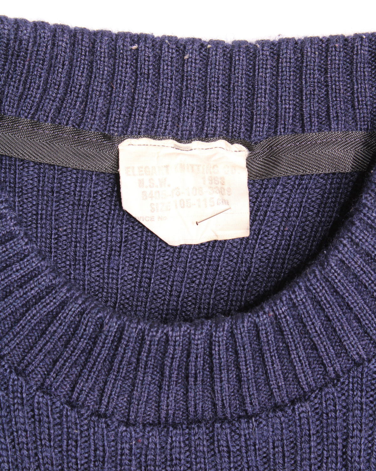 US ARMY VINTAGE 80S WOOL KNIT NAVY BLUE - M/L