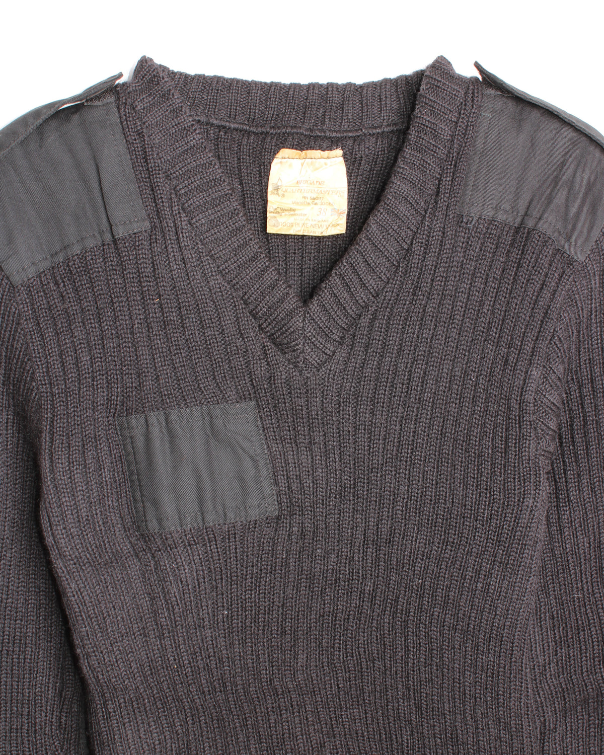 VINTAGE BRIGADE QUARTERMASTERS WOOLLY PULLY WOOL KINT BLACK - S/M