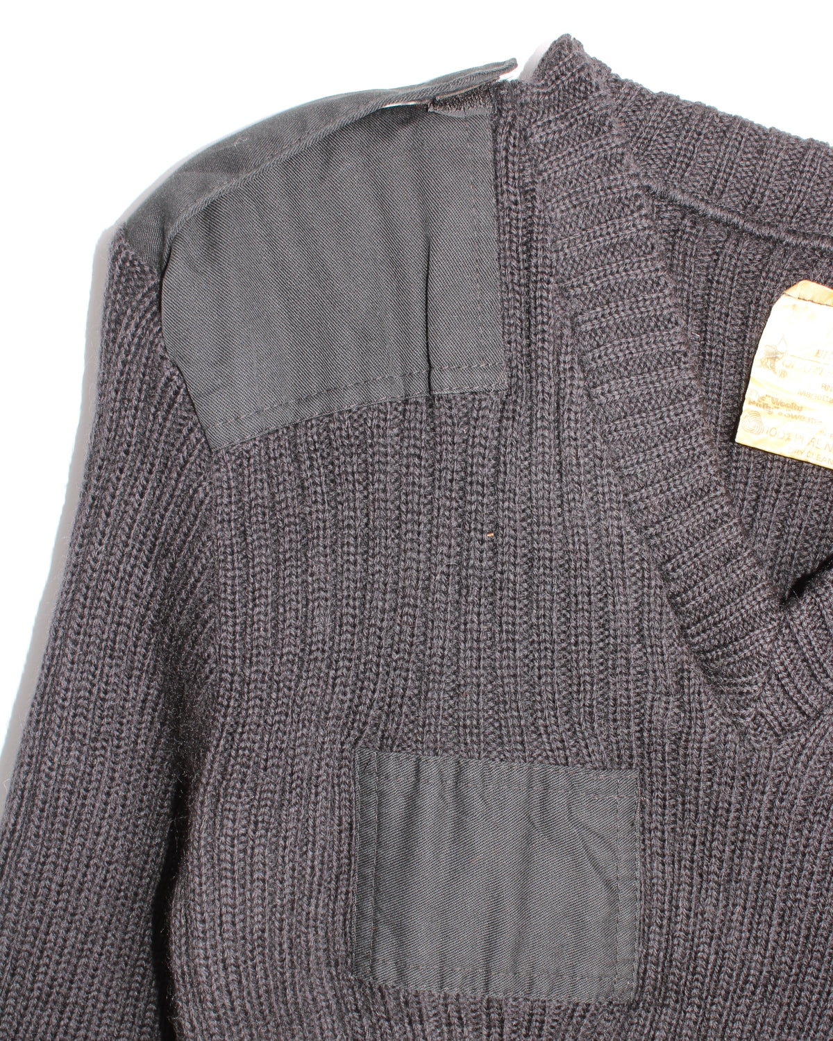 VINTAGE BRIGADE QUARTERMASTERS WOOLLY PULLY WOOL KINT BLACK - S/M
