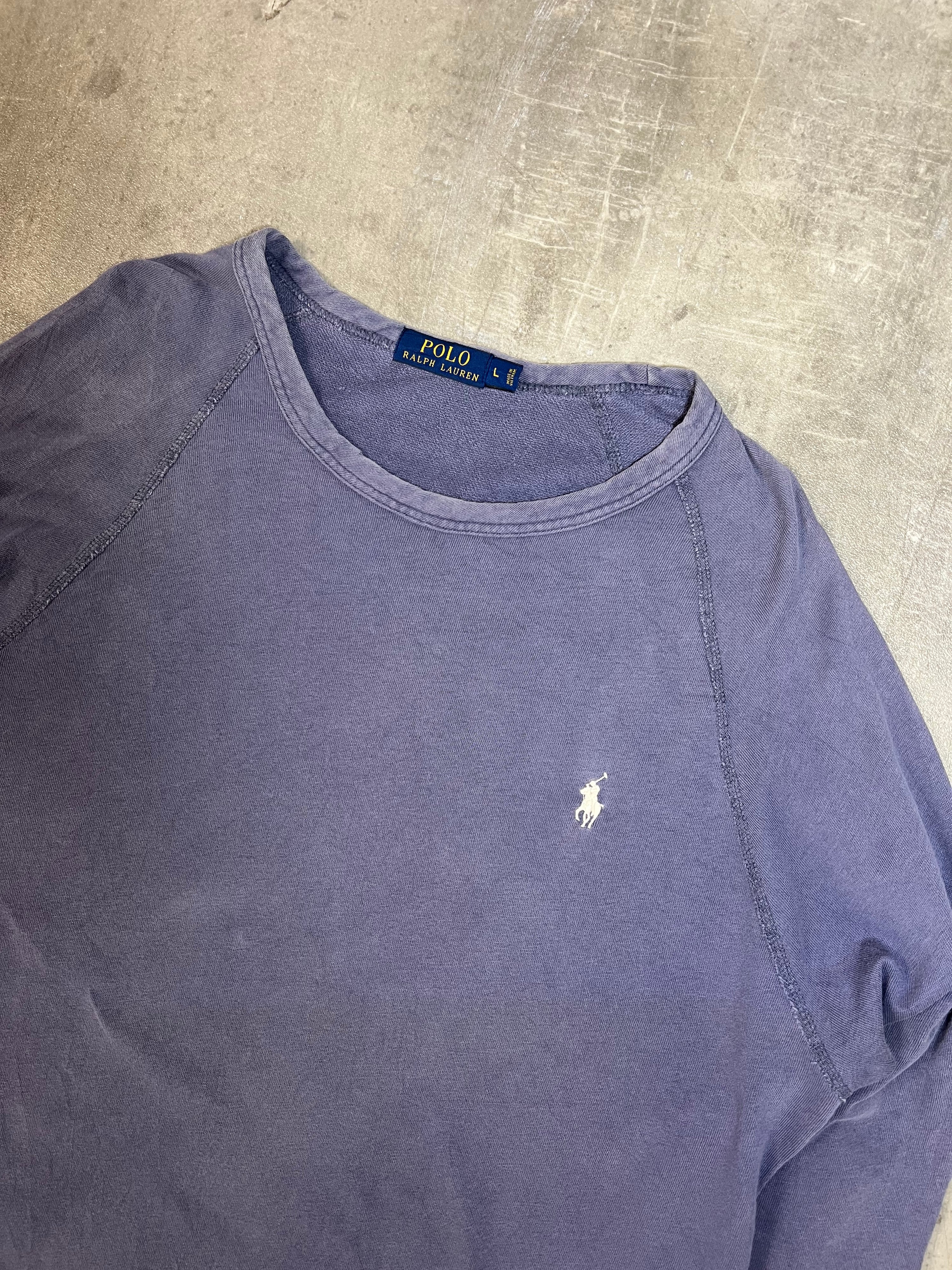 RALPH LAUREN COTTON LONG SLEEVE T-SHIRT LILAC - L