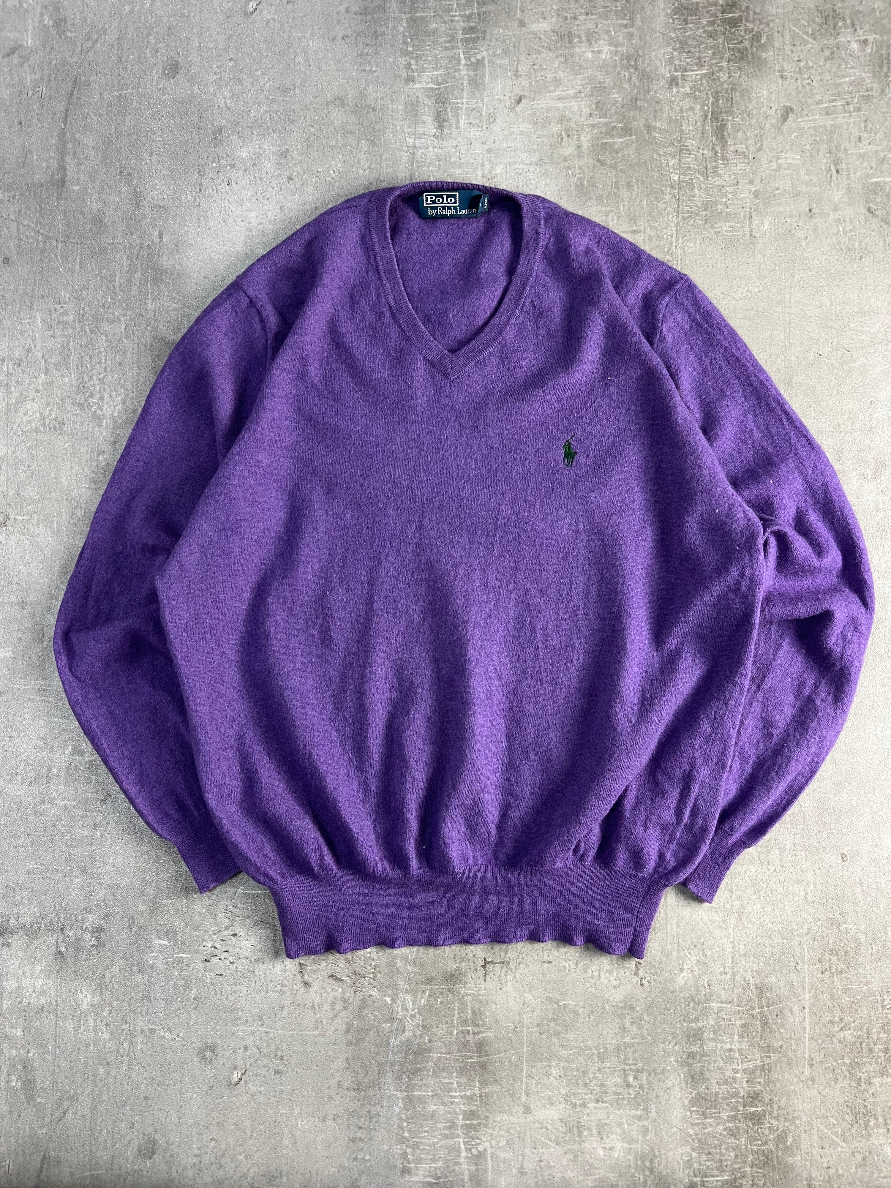 RALPH LAUREN MERINO WOOL KNIT PURPLE - XL