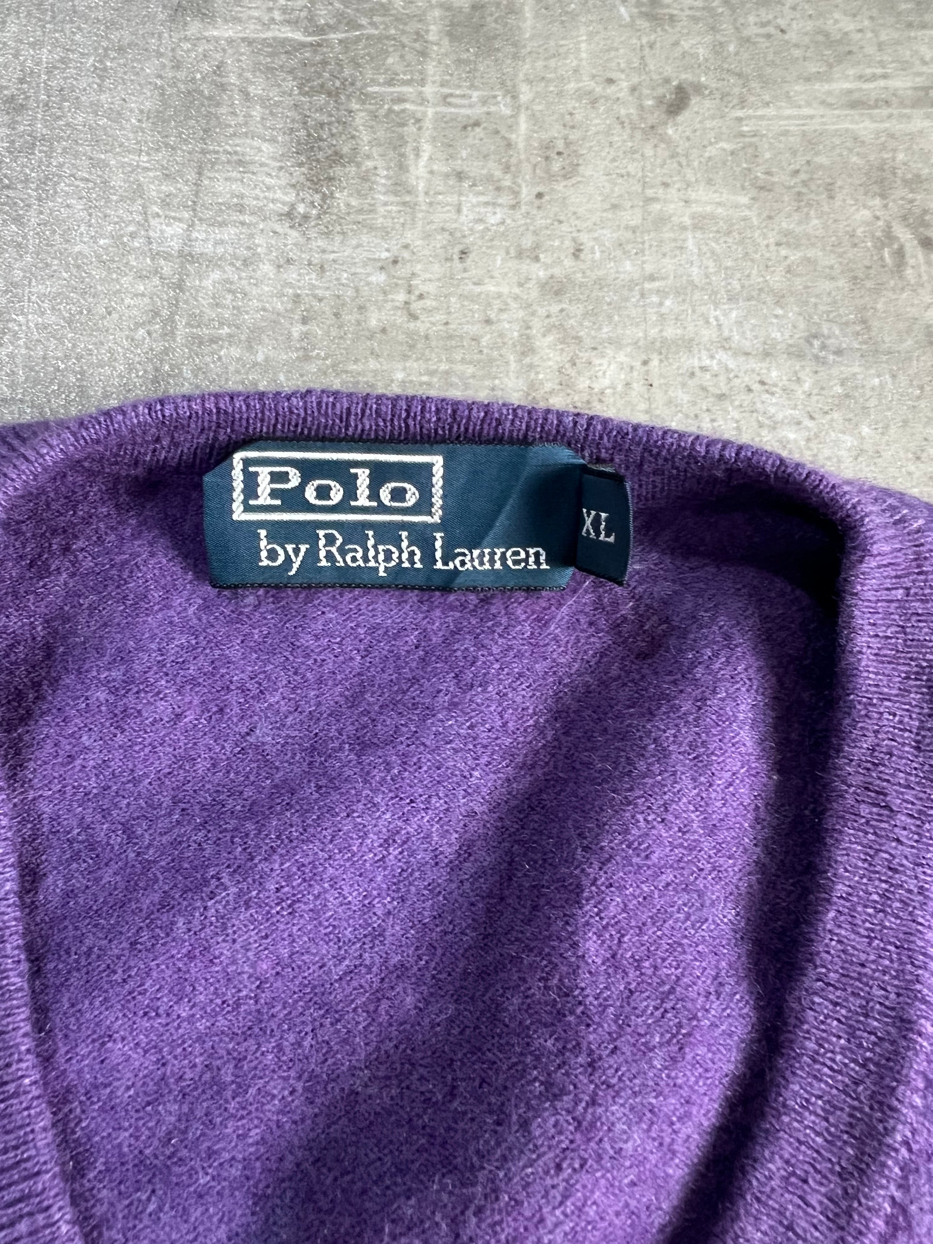 RALPH LAUREN MERINO WOOL KNIT PURPLE - XL