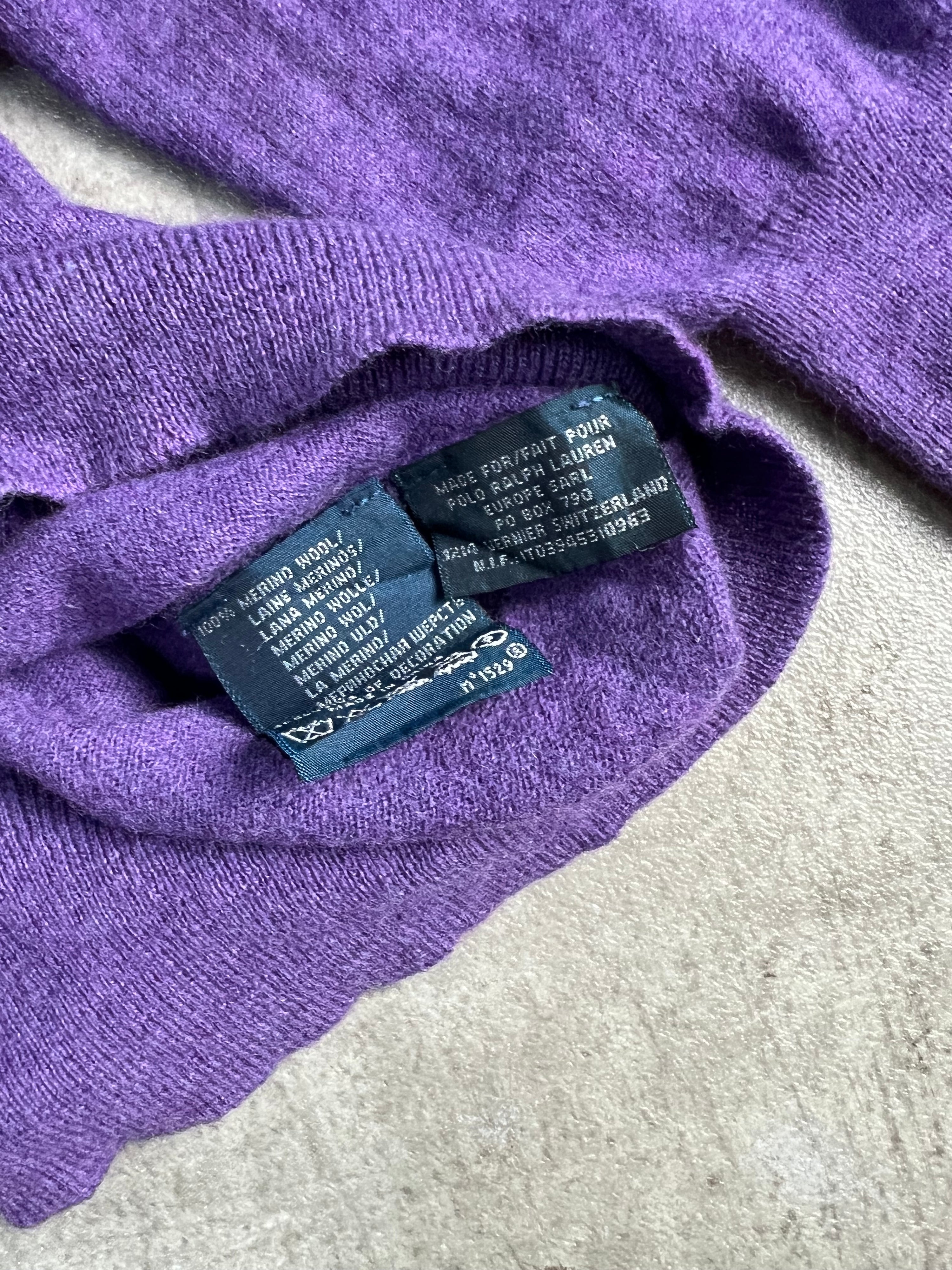 RALPH LAUREN MERINO WOOL KNIT PURPLE - XL