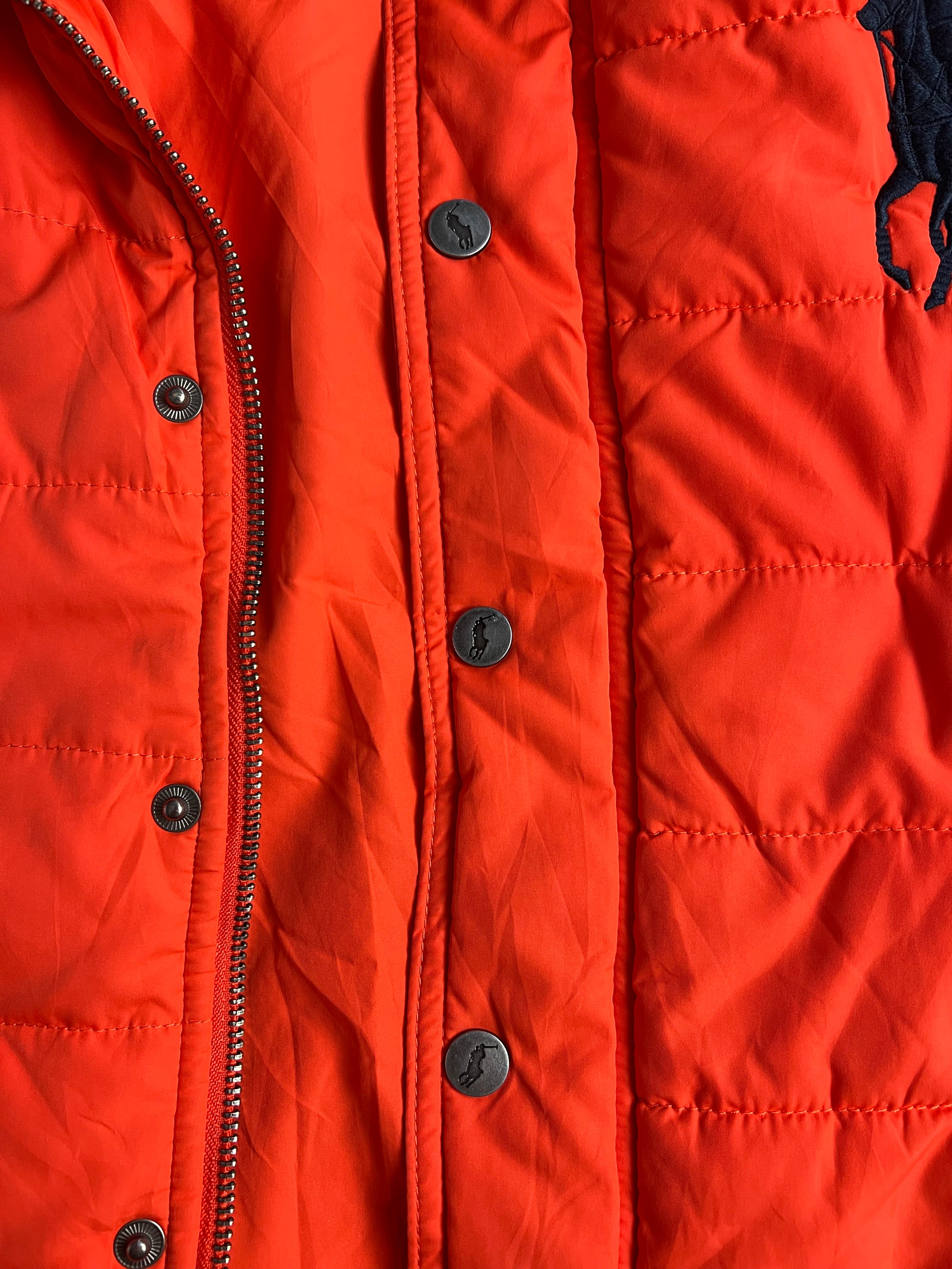 RALPH LAUREN GOOSE DOWN VEST BIG PONY ORANGE - L