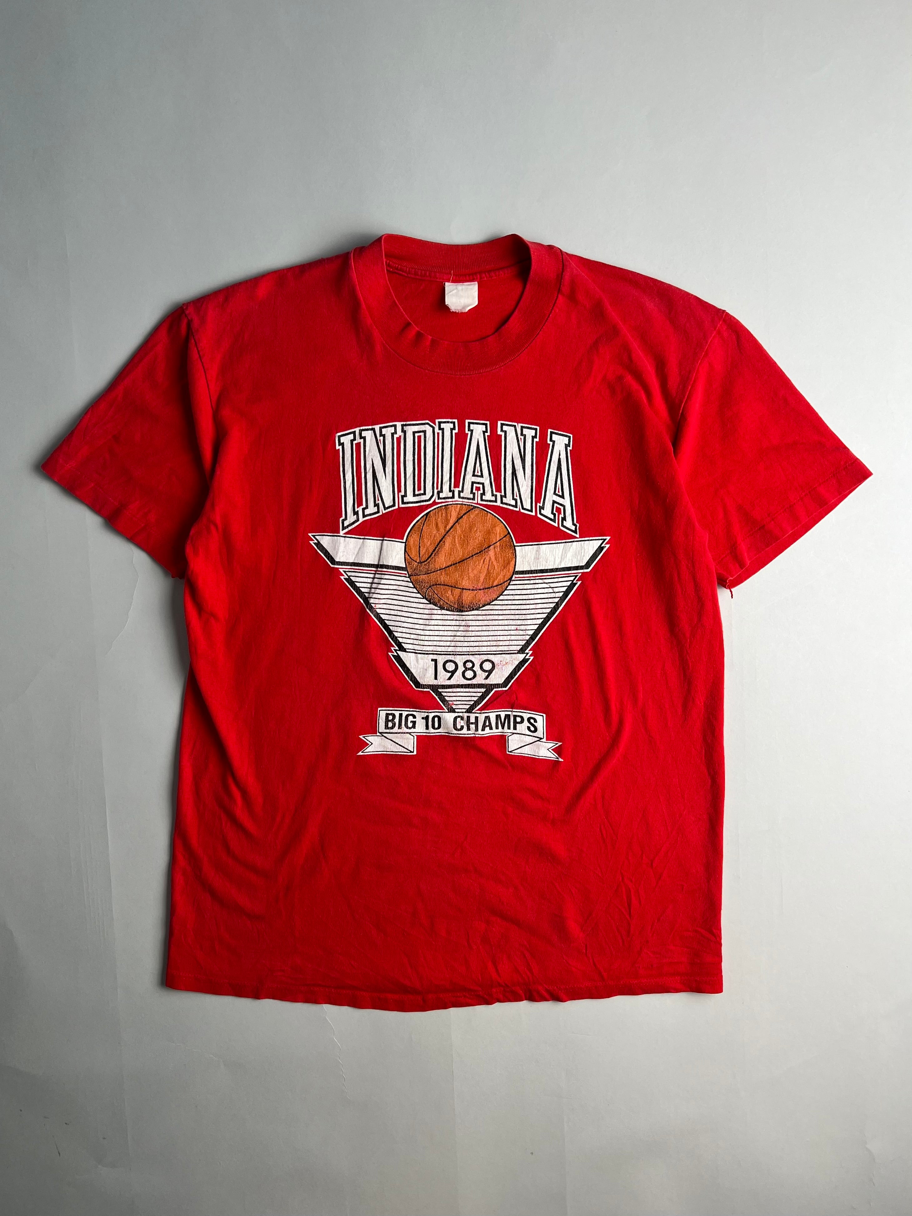 1989 INDIANA UNIVERSITY VINTAGE SINGLE STITCH T-SHIRT RED - L/XL