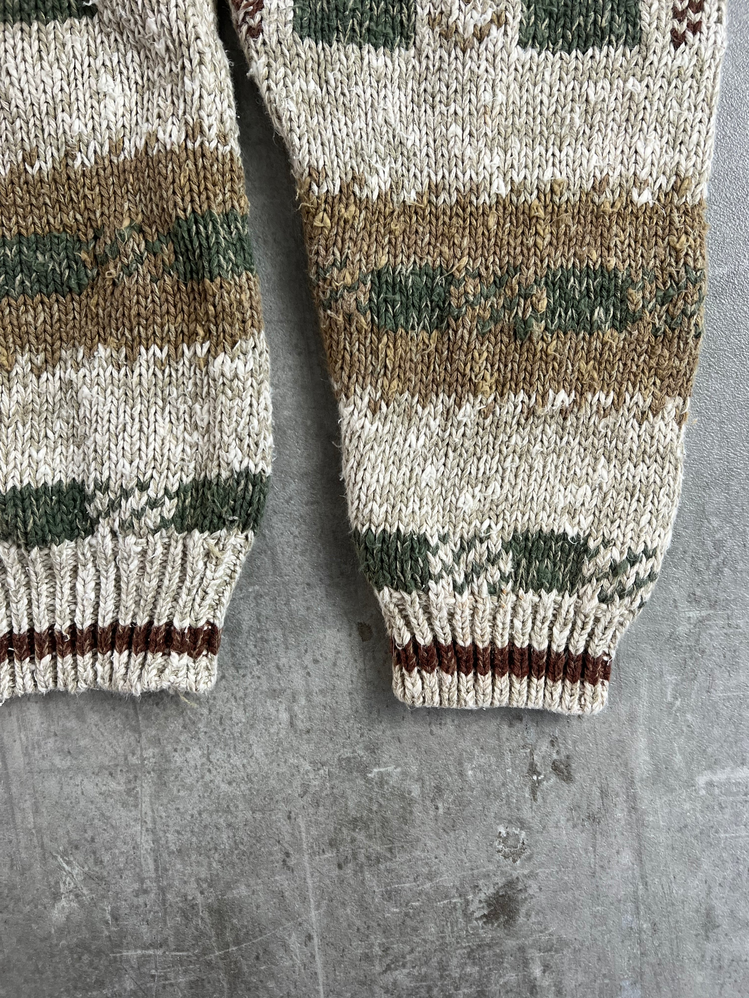 VINTAGE COSBY PATTERN MULTICOLOR KNIT - L