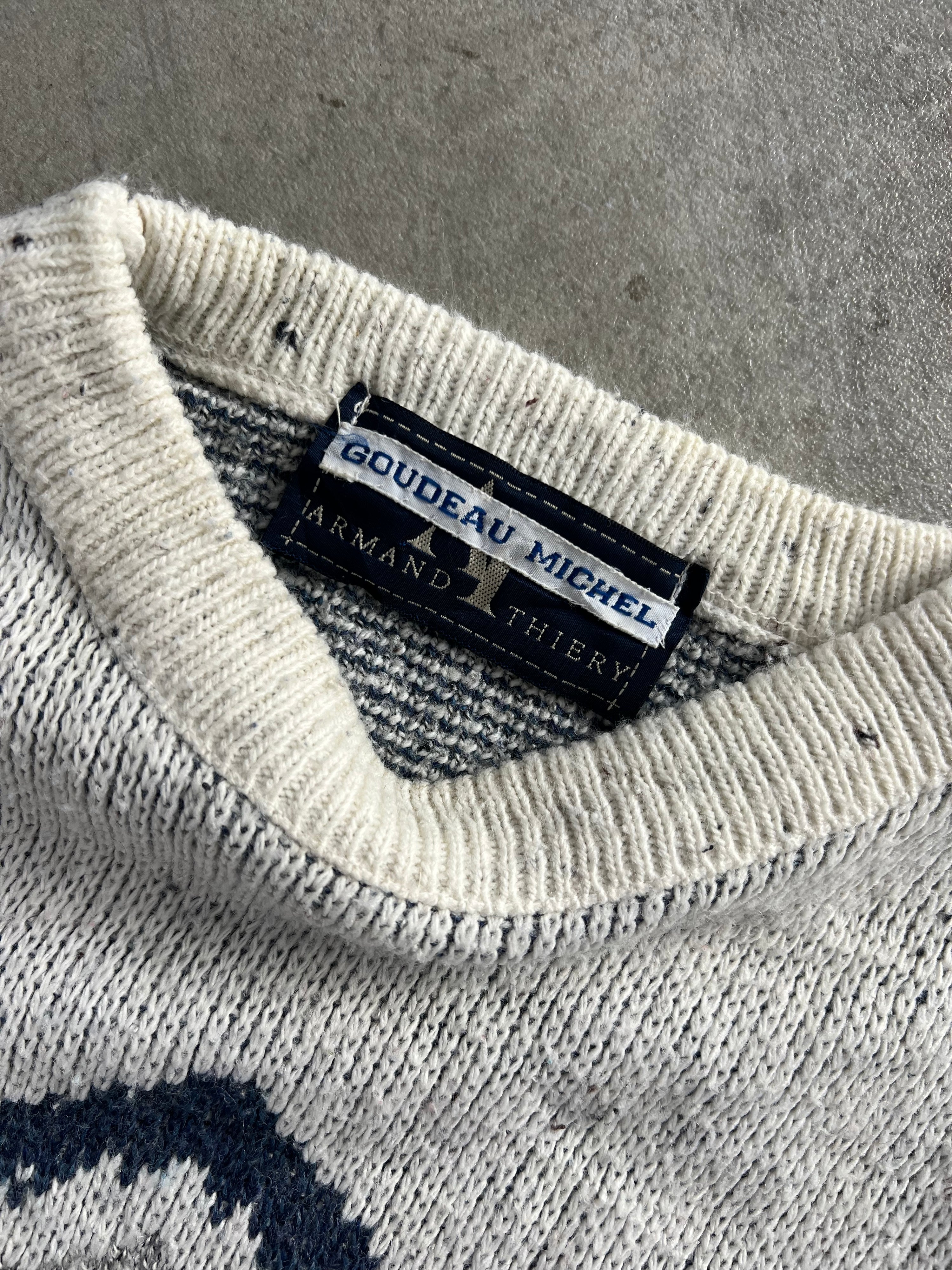 ARMAND THIERY PATTERN KNIT WHITE MADE IN FRANCE - S