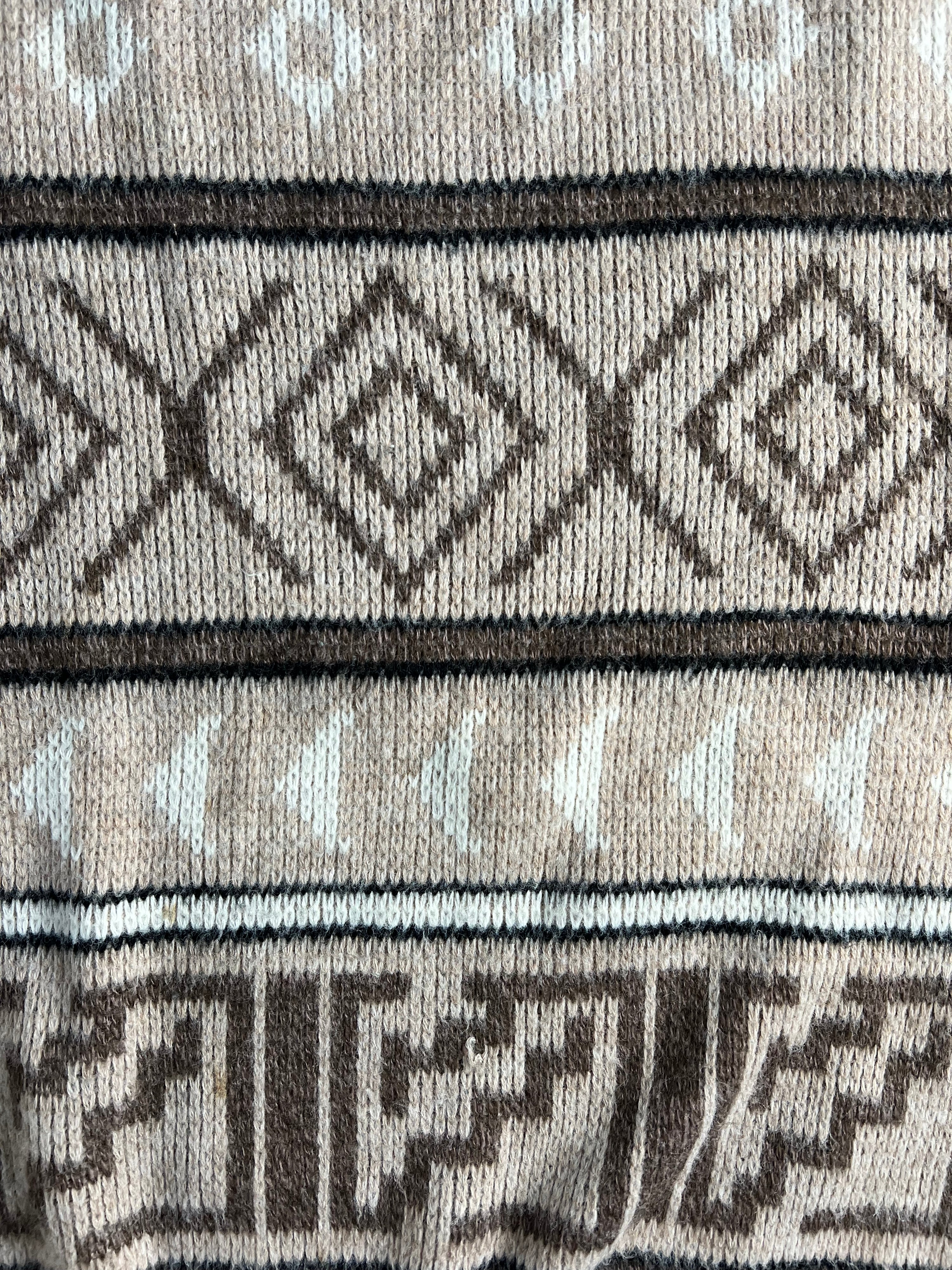 LONDON FOG COSBY PATTERN KNIT BROWN MADE IN USA - L