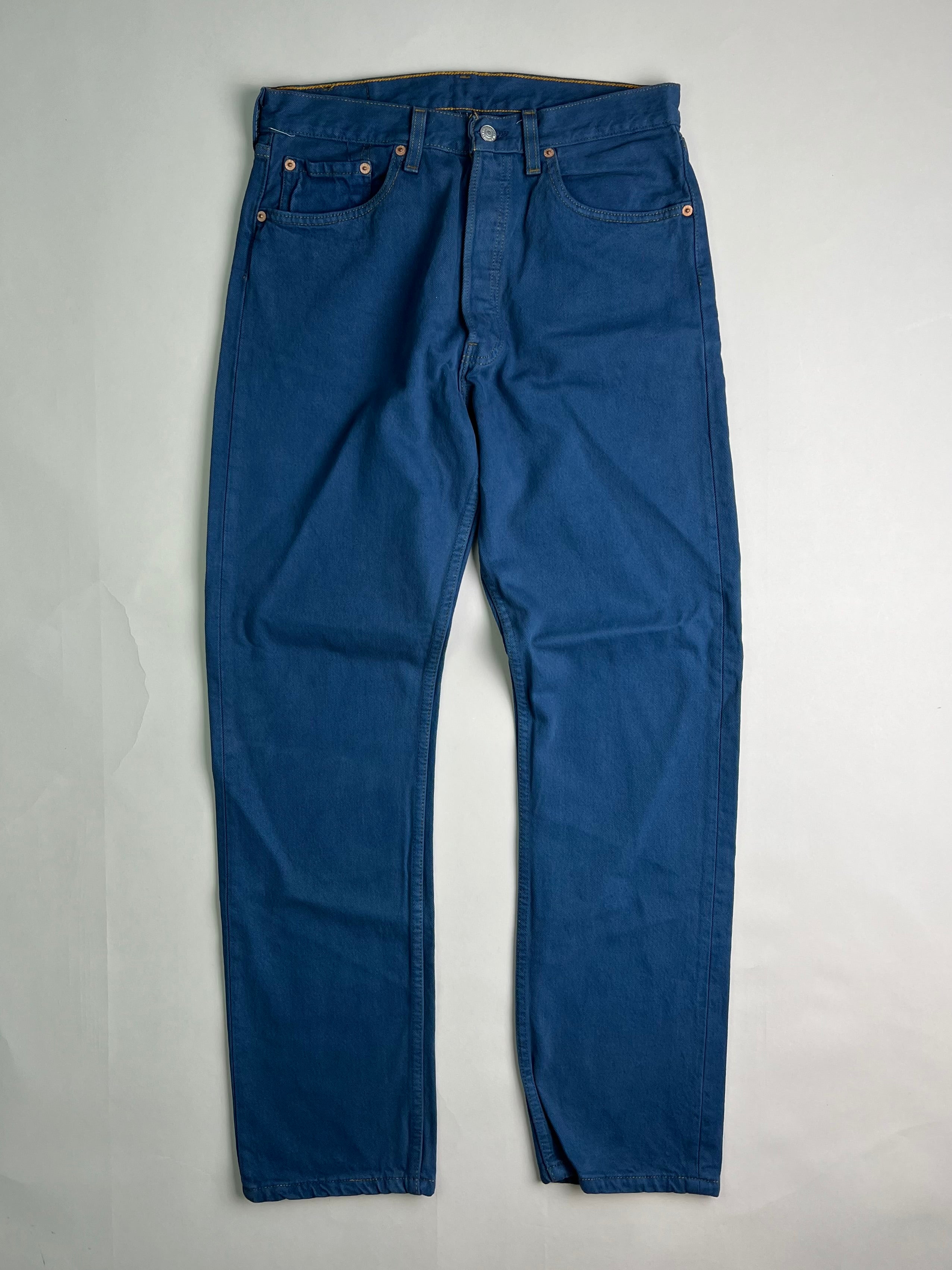 LEVIS 501 VINTAGE COBALT BLUE JEANS MADE IN USA - W32