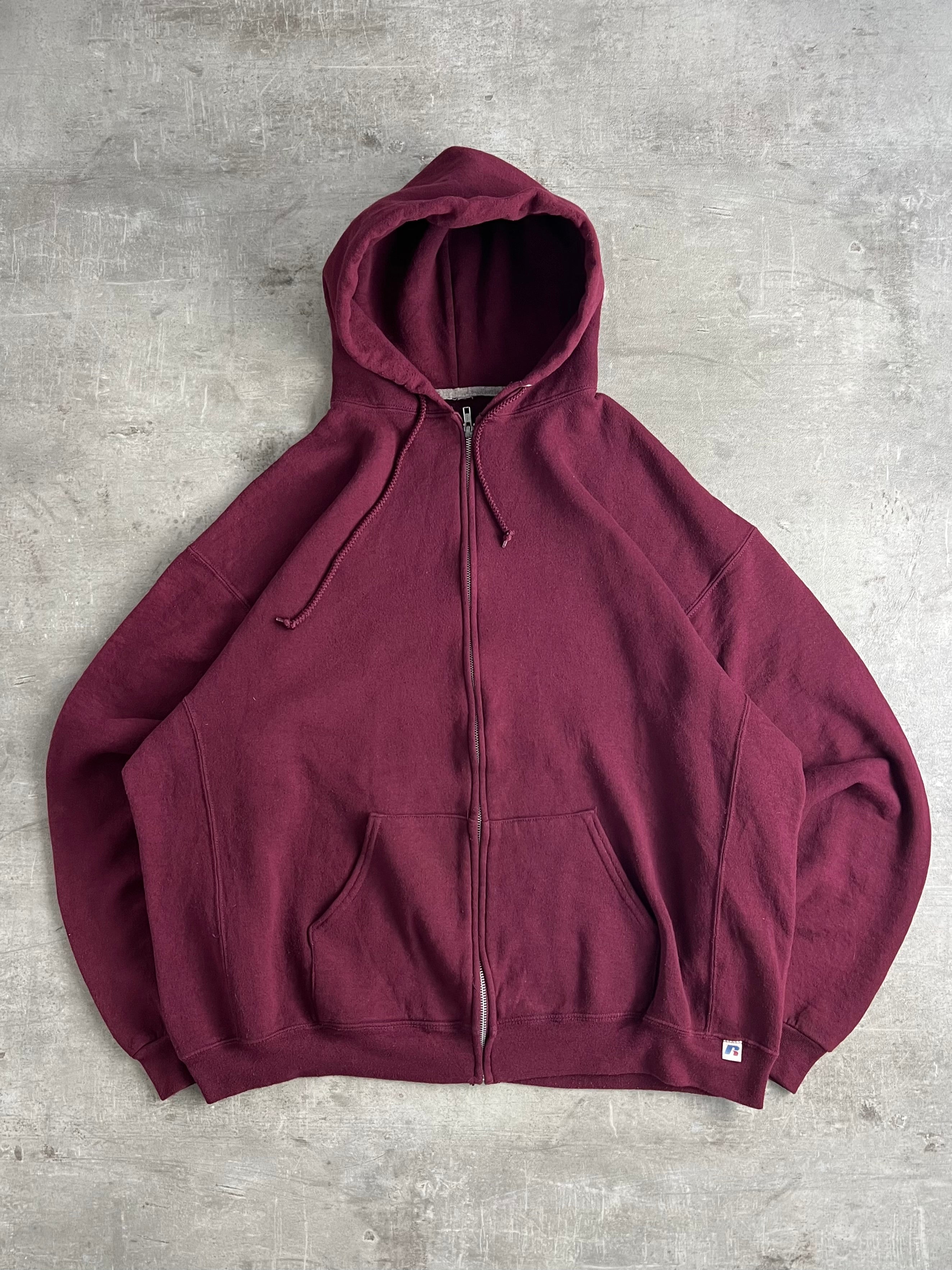 RUSSELL ATHLETIC VINTAGE ZIP HOODIE RED - XL/2XL