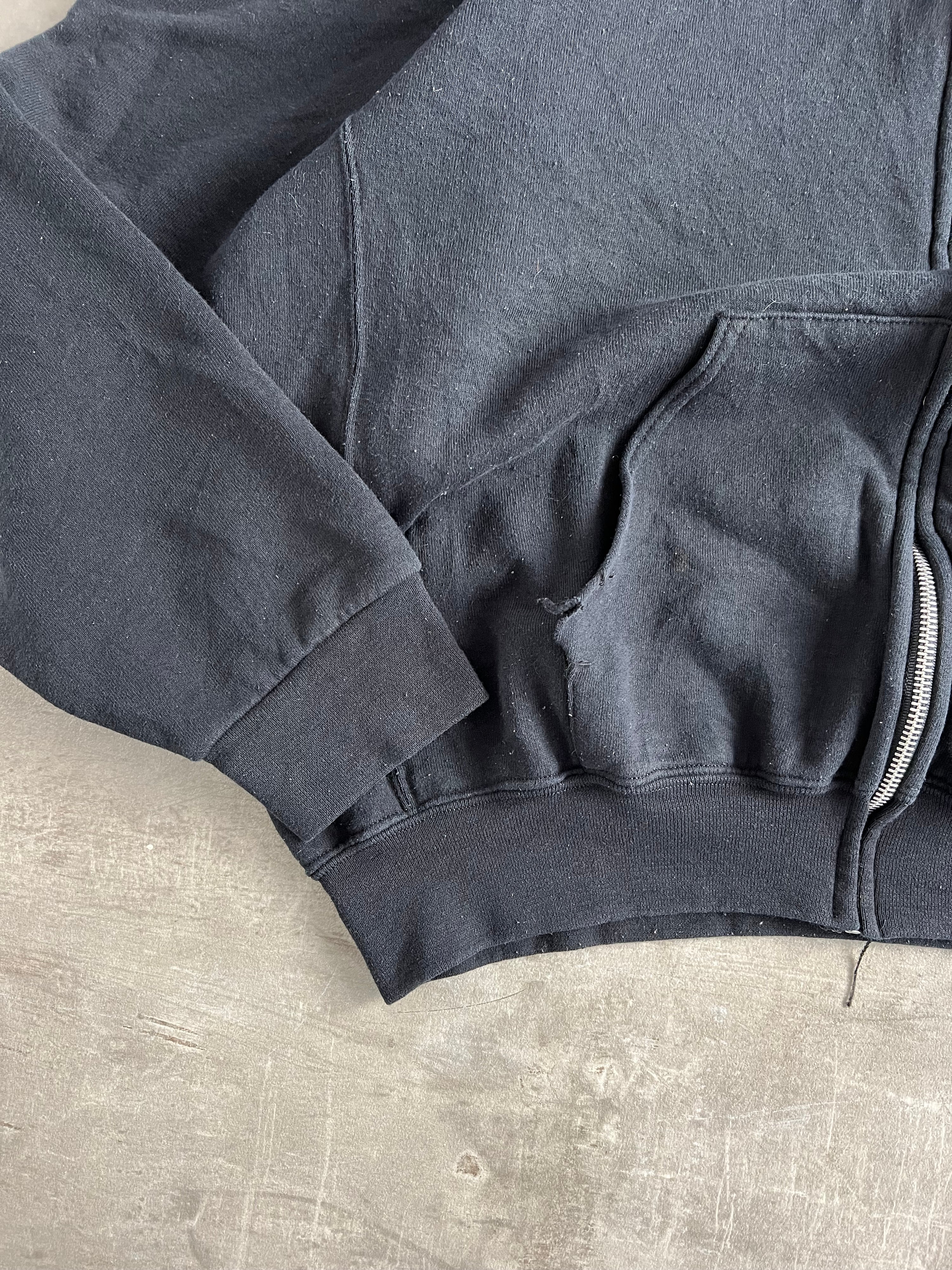 RUSSELL ATHLETIC VINTAGE ZIP HOODIE BLACK - XXL