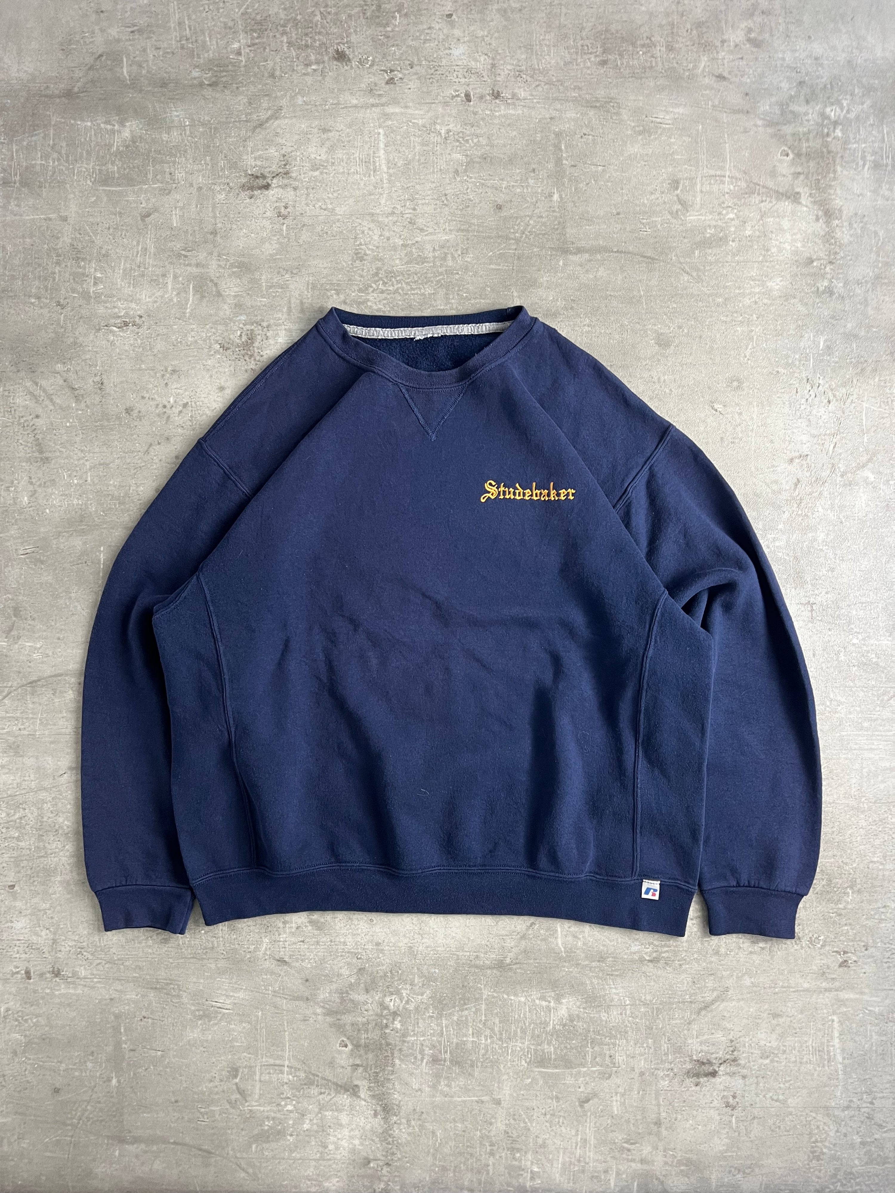 RUSSELL ATHLETIC VINTAGE CREWNECK BLUE STUDEBAKER - L /XL