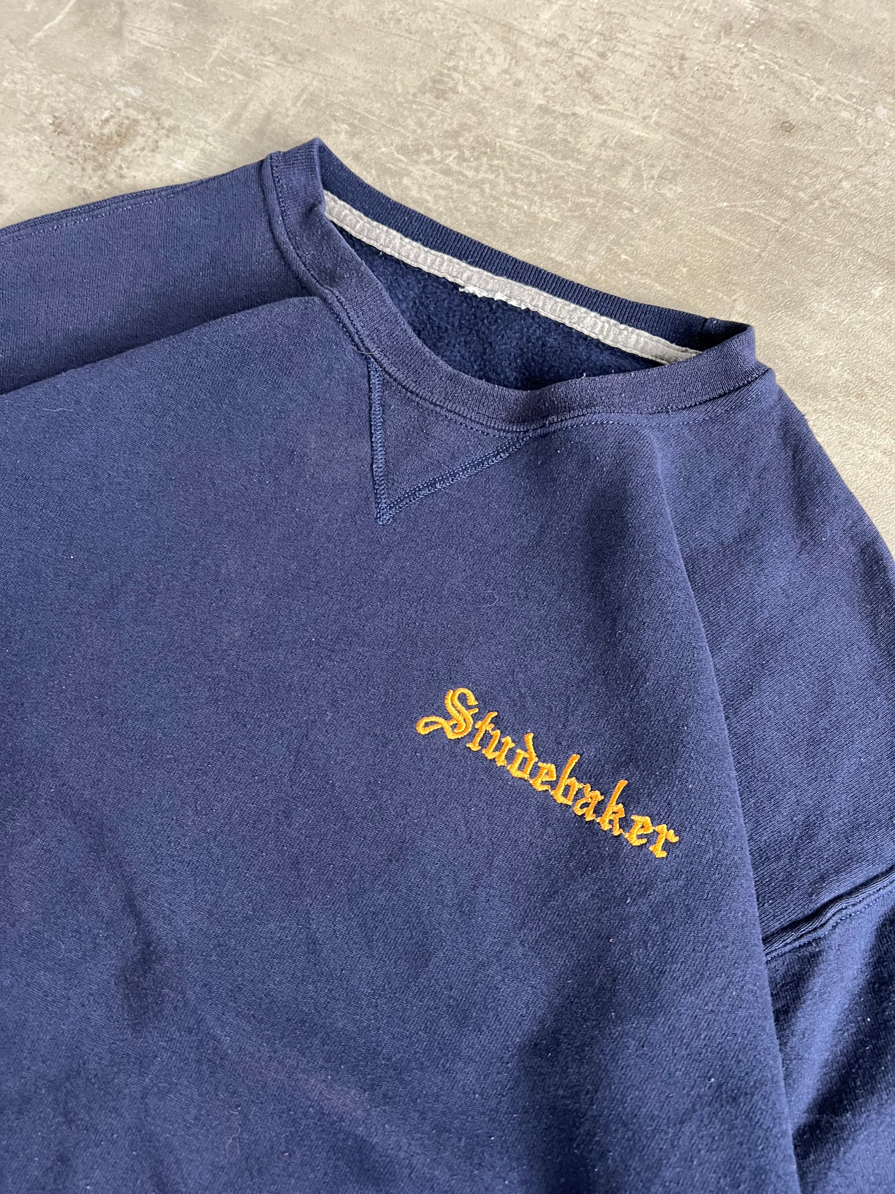 RUSSELL ATHLETIC VINTAGE CREWNECK BLUE STUDEBAKER - L /XL