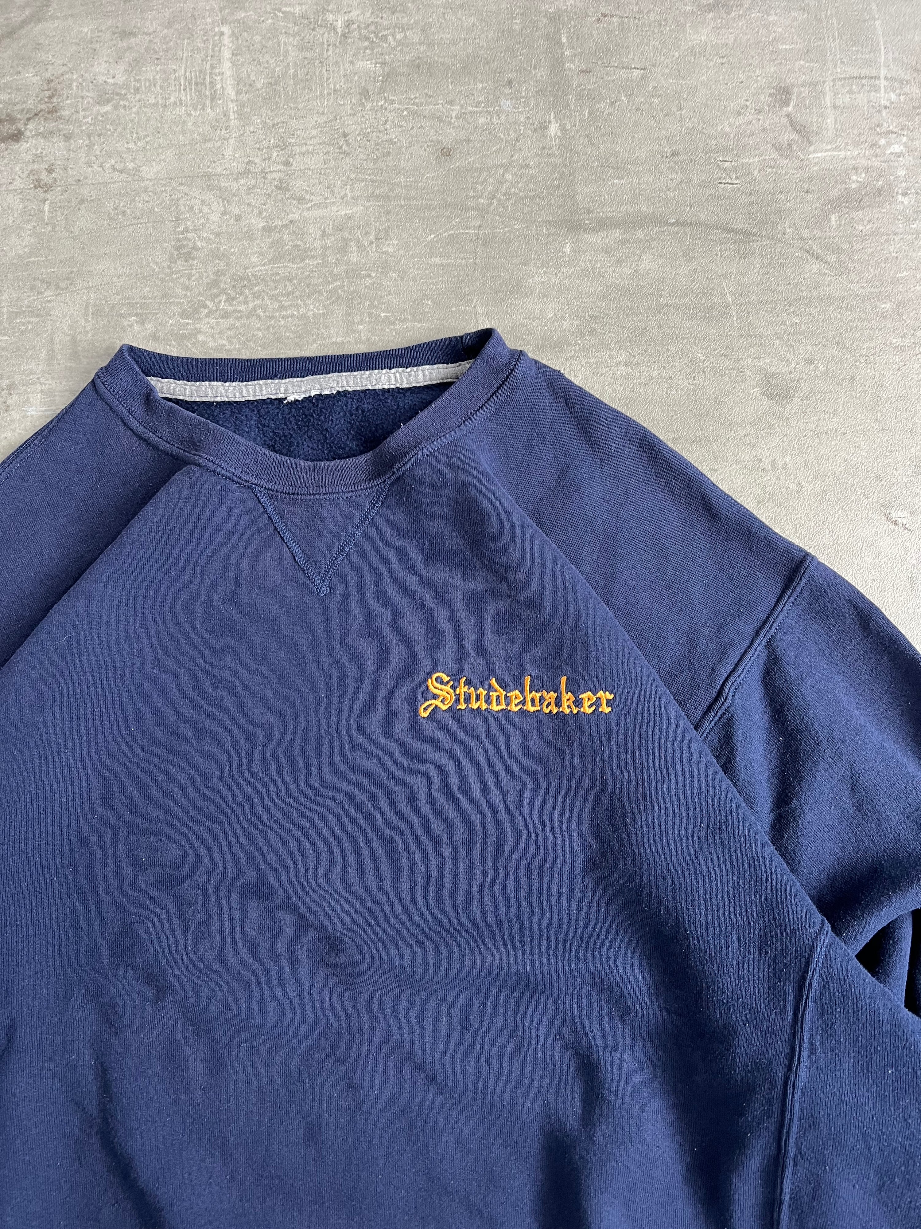 RUSSELL ATHLETIC VINTAGE CREWNECK BLUE STUDEBAKER - L /XL