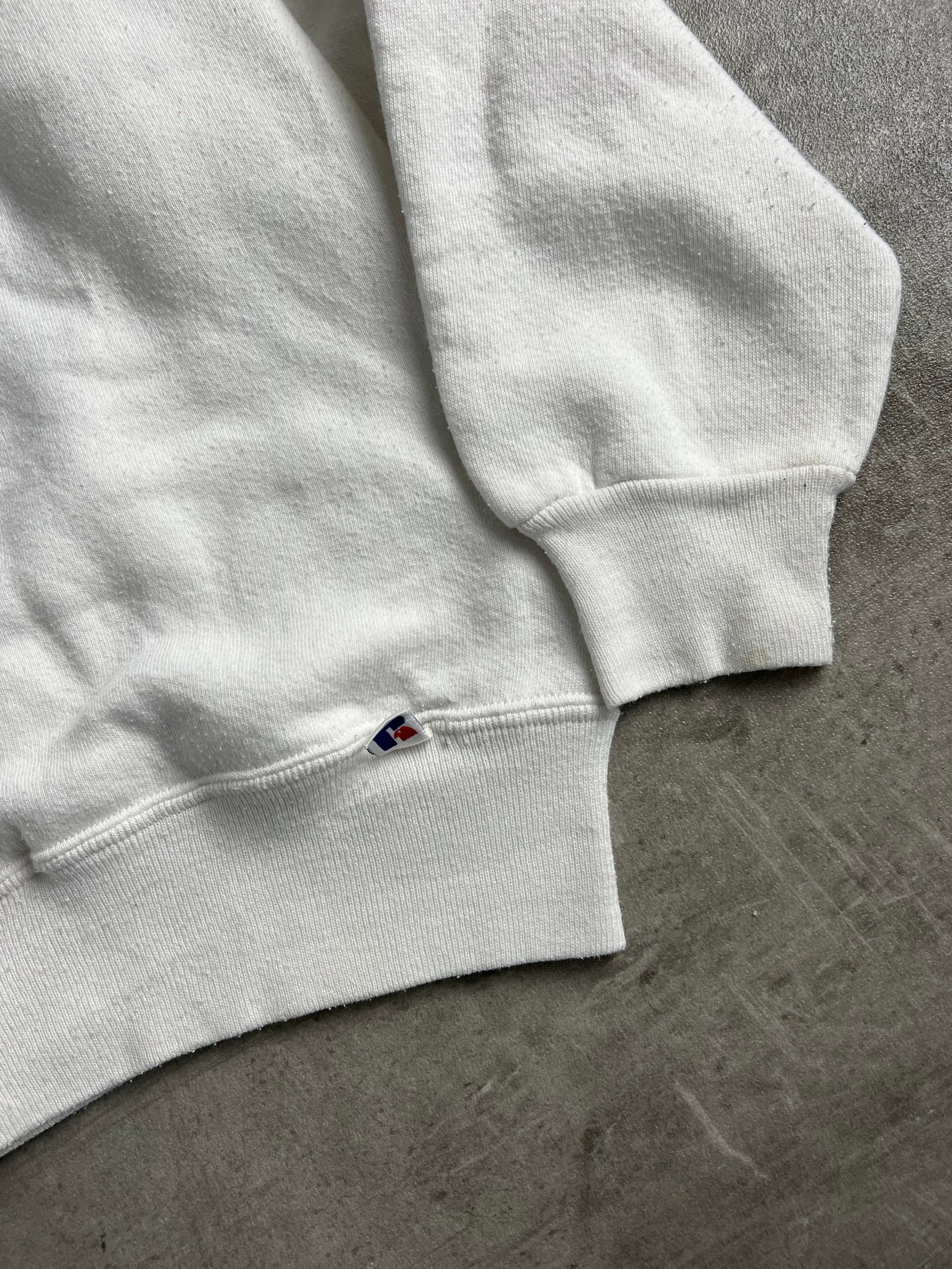RUSSELL ATHLETIC VINTAGE CREWNECK WHITE MADE IN USA - M