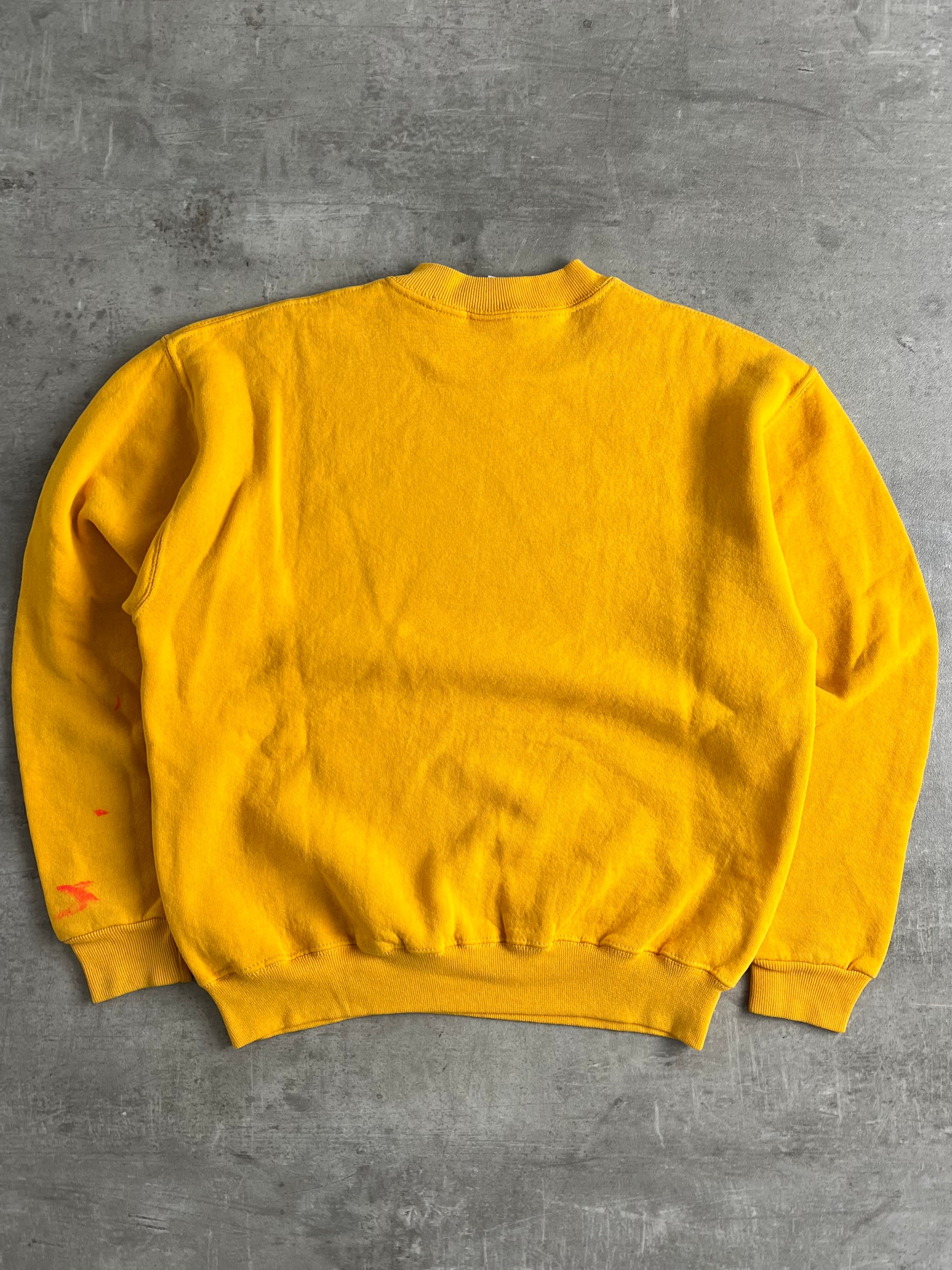 RUSSELL ATHLETIC VINTAGE CREWNECK YELLOW DELAWARE - XS/S