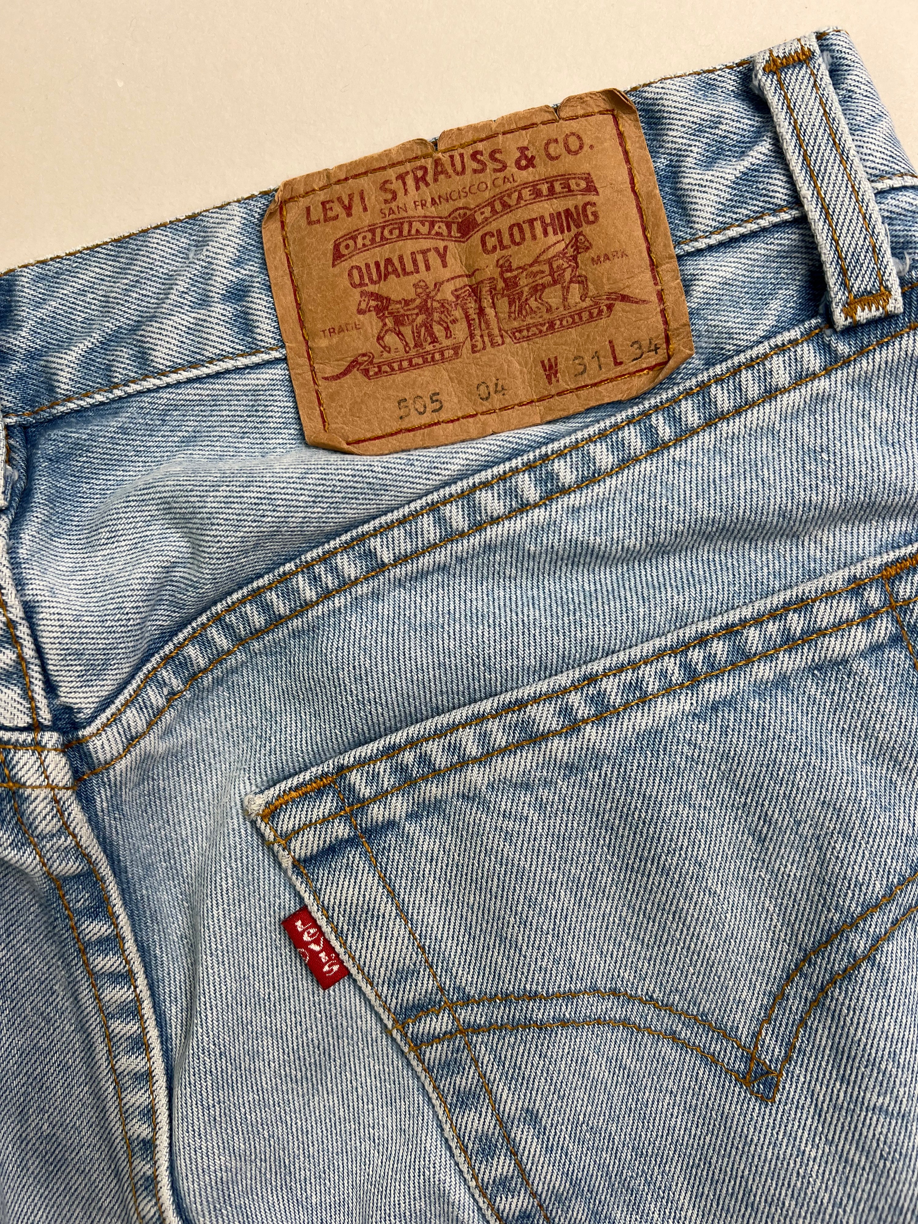 LEVIS 505 VINTAGE JEANS LIGHT WASH MADE IN ITALY - W31