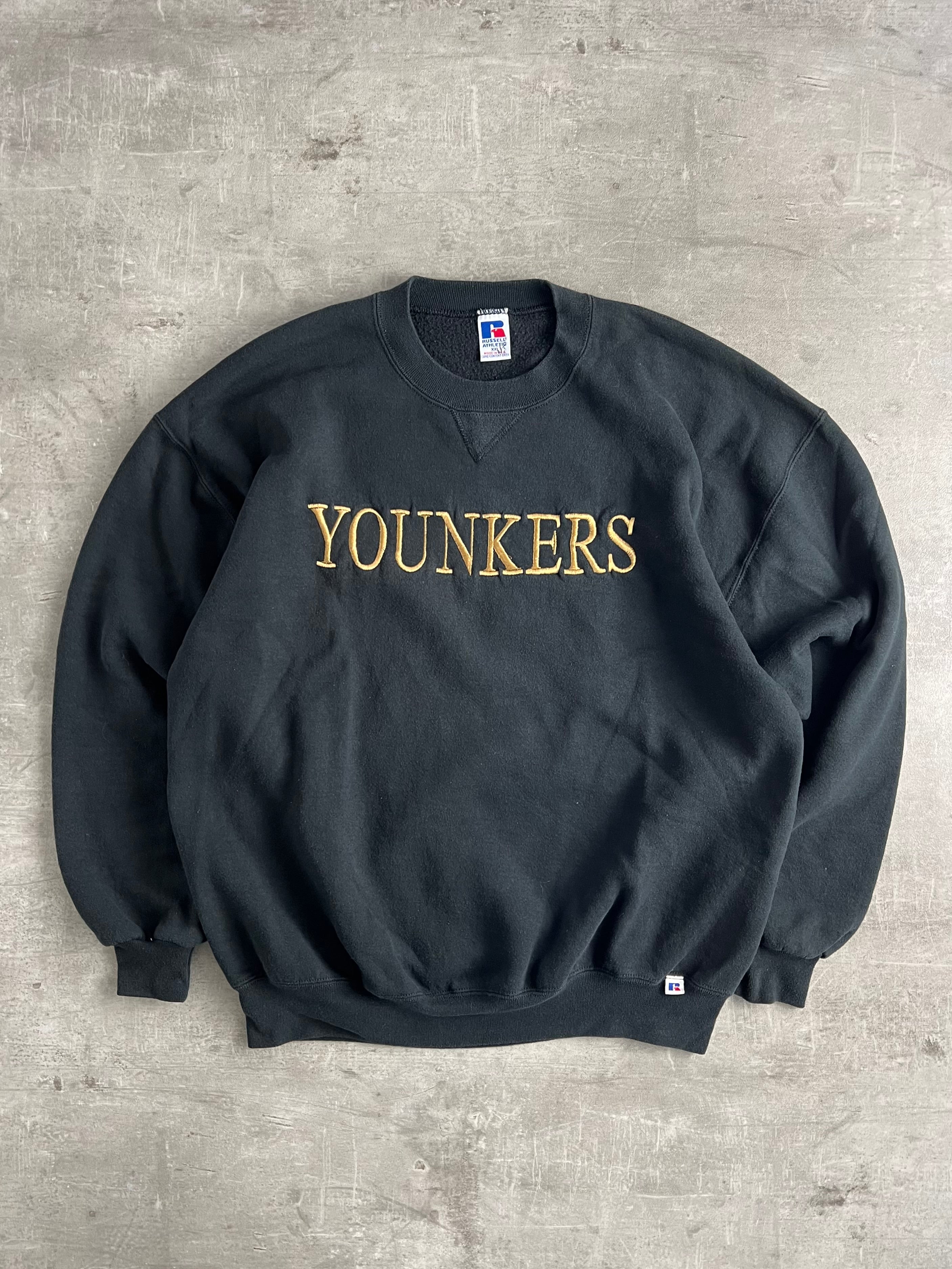 RUSSELL ATHLETIC VINTAGE CREWNECK BLACK YOUNKERS - XXL