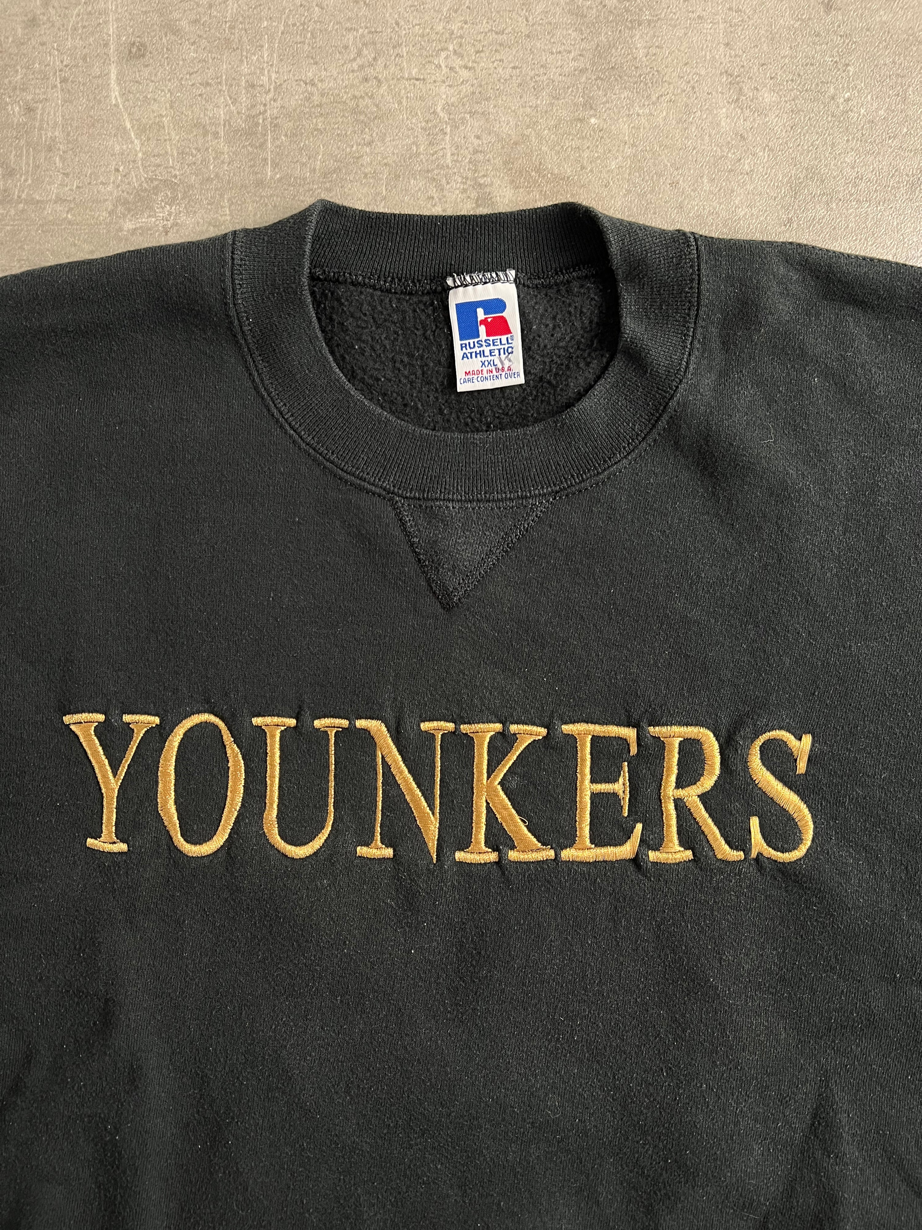 RUSSELL ATHLETIC VINTAGE CREWNECK BLACK YOUNKERS - XXL