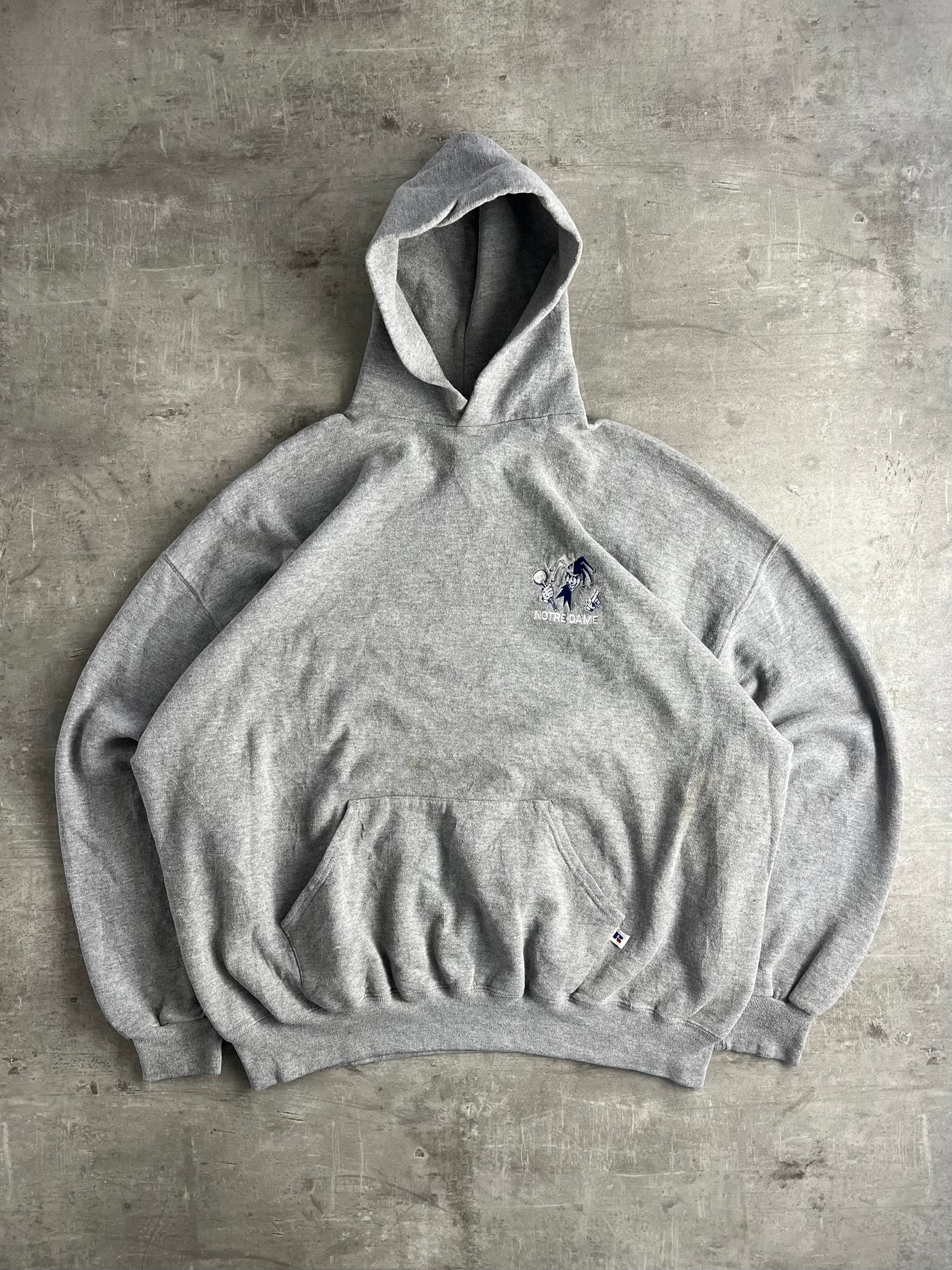 RUSSELL ATHLETIC VINTAGE HOODIE GREY NOTRE DAME - 3XL