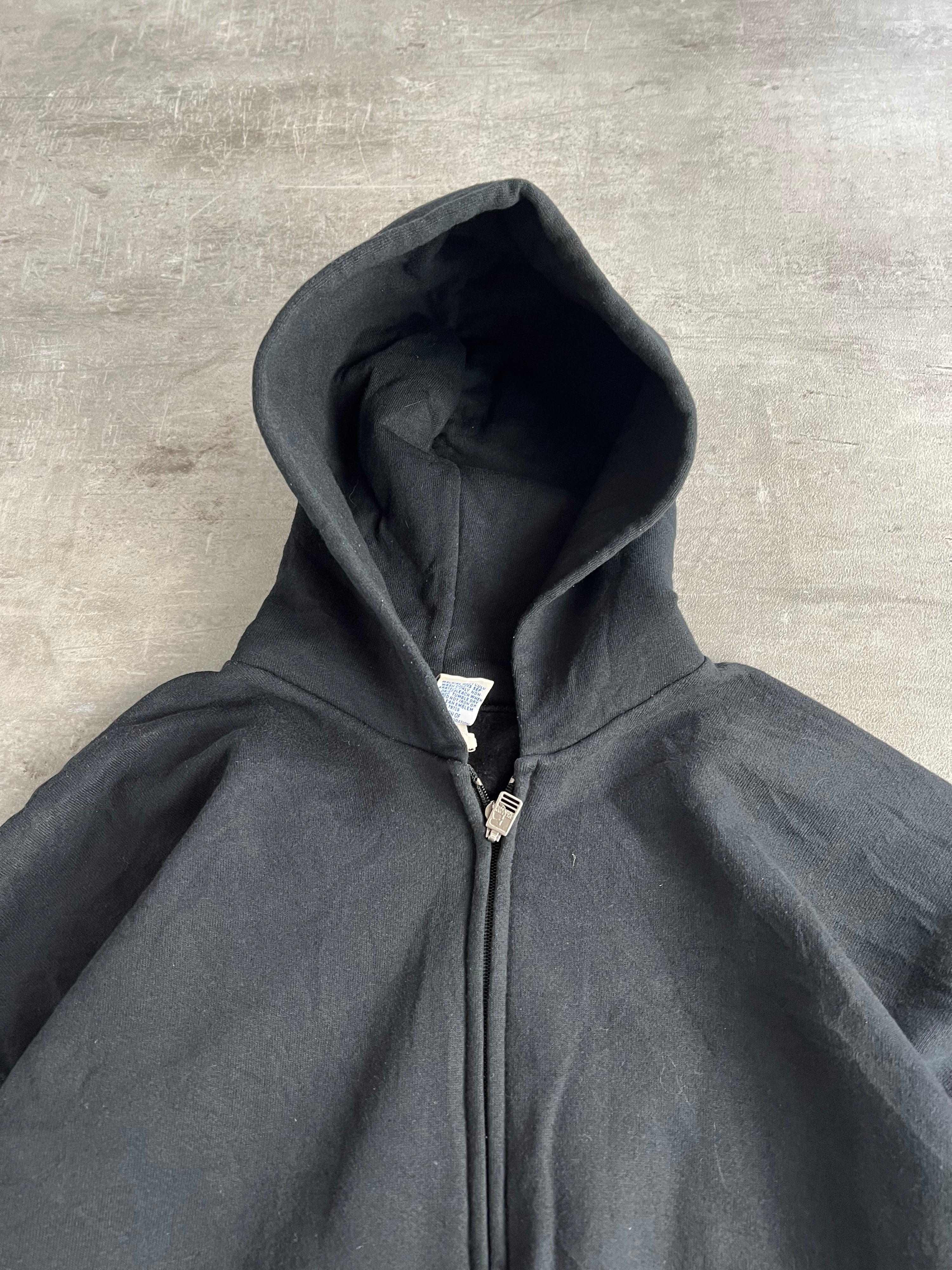 RUSSELL ATHLETIC VINTAGE ZIP HOODIE BLACK - XL