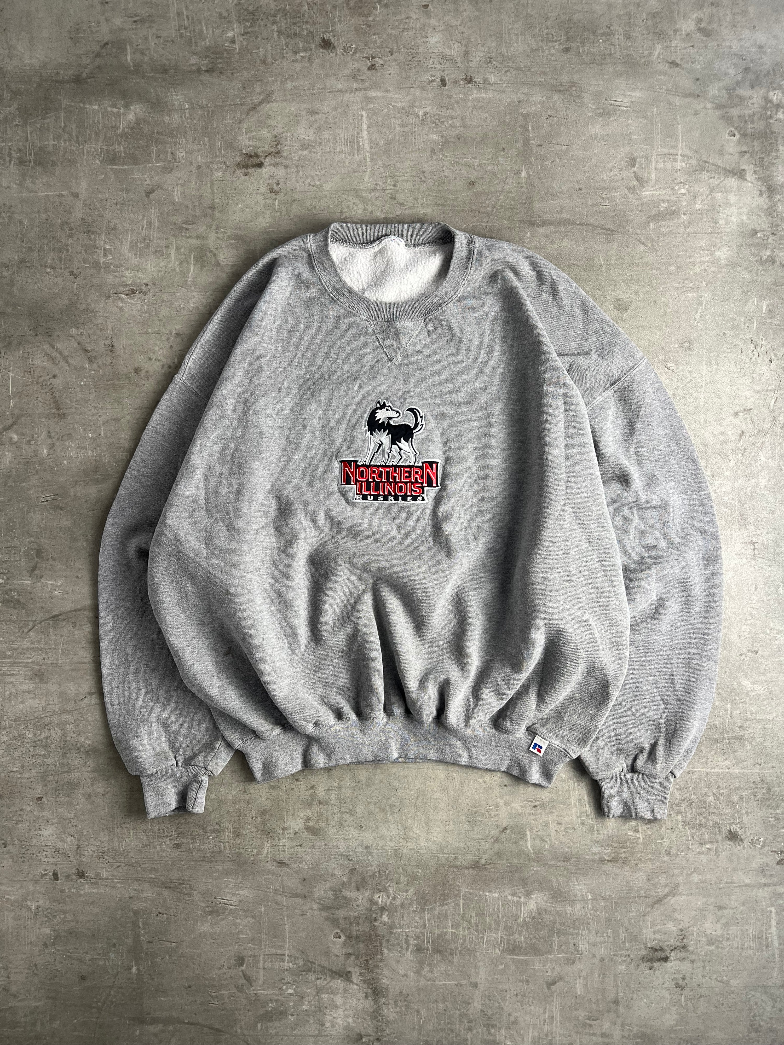 RUSSELL ATHLETIC VINTAGE CREWNECK GREY HUSKIES - XL/XXL