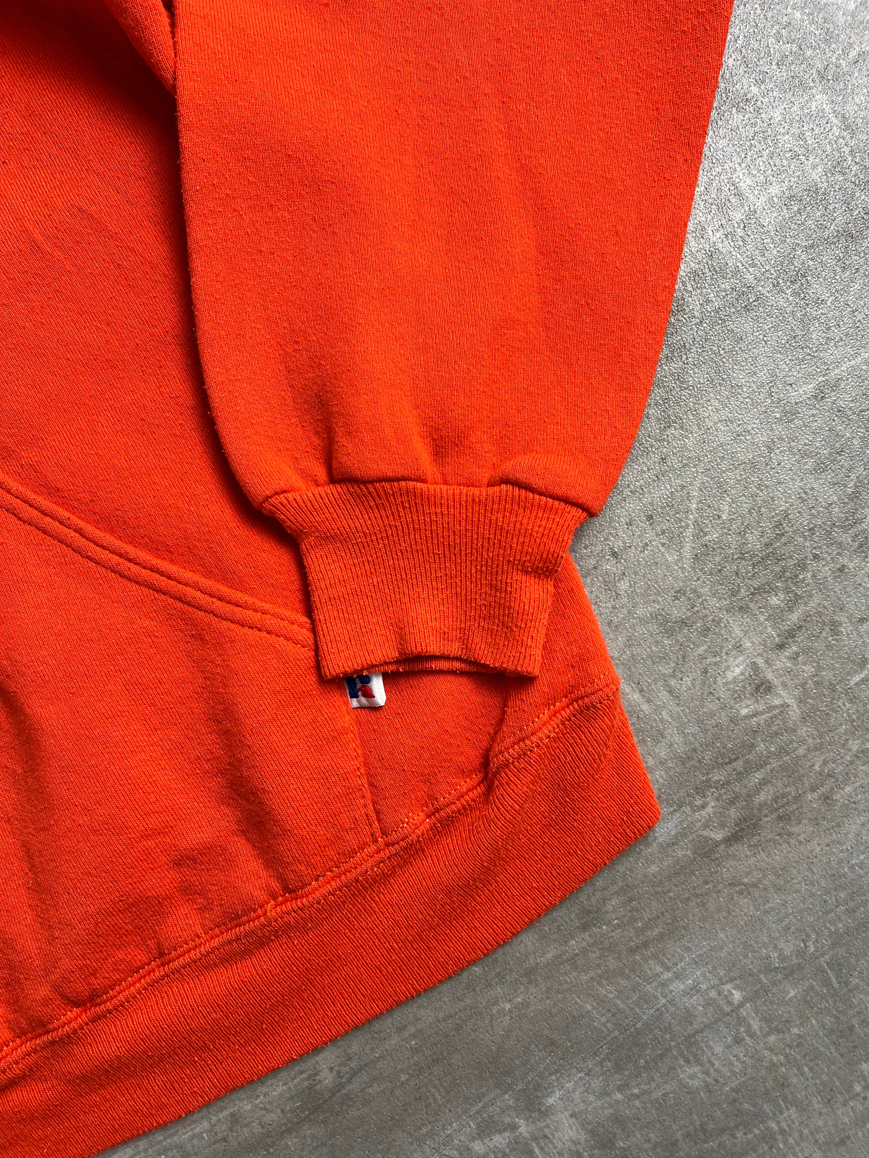 RUSSELL ATHLETIC VINTAGE HOODIE ORANGE FLORIDA MADE IN USA - L