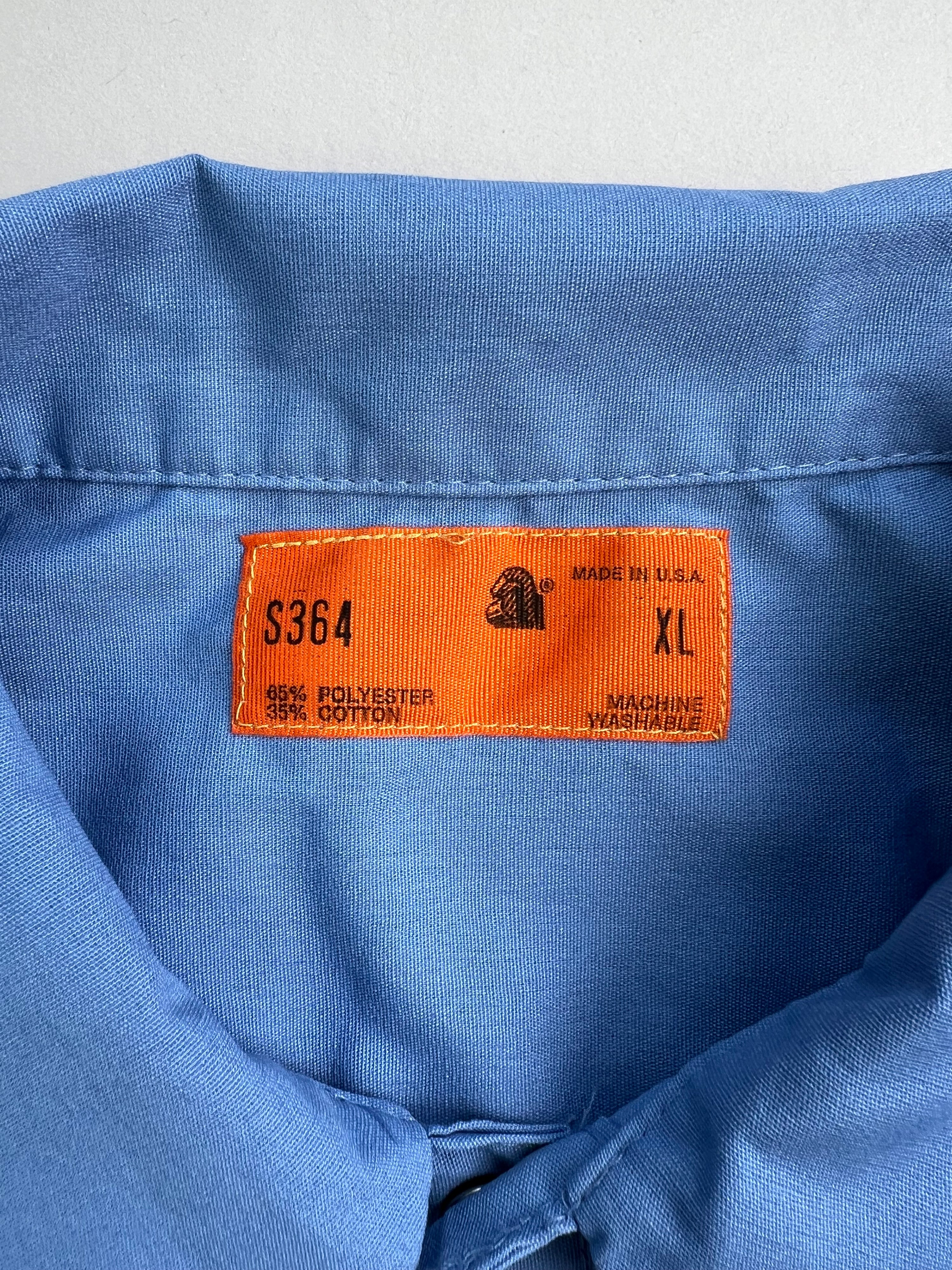 VINTAGE WORK SHIRT LIGHT BLUE MADE IN USA - XL