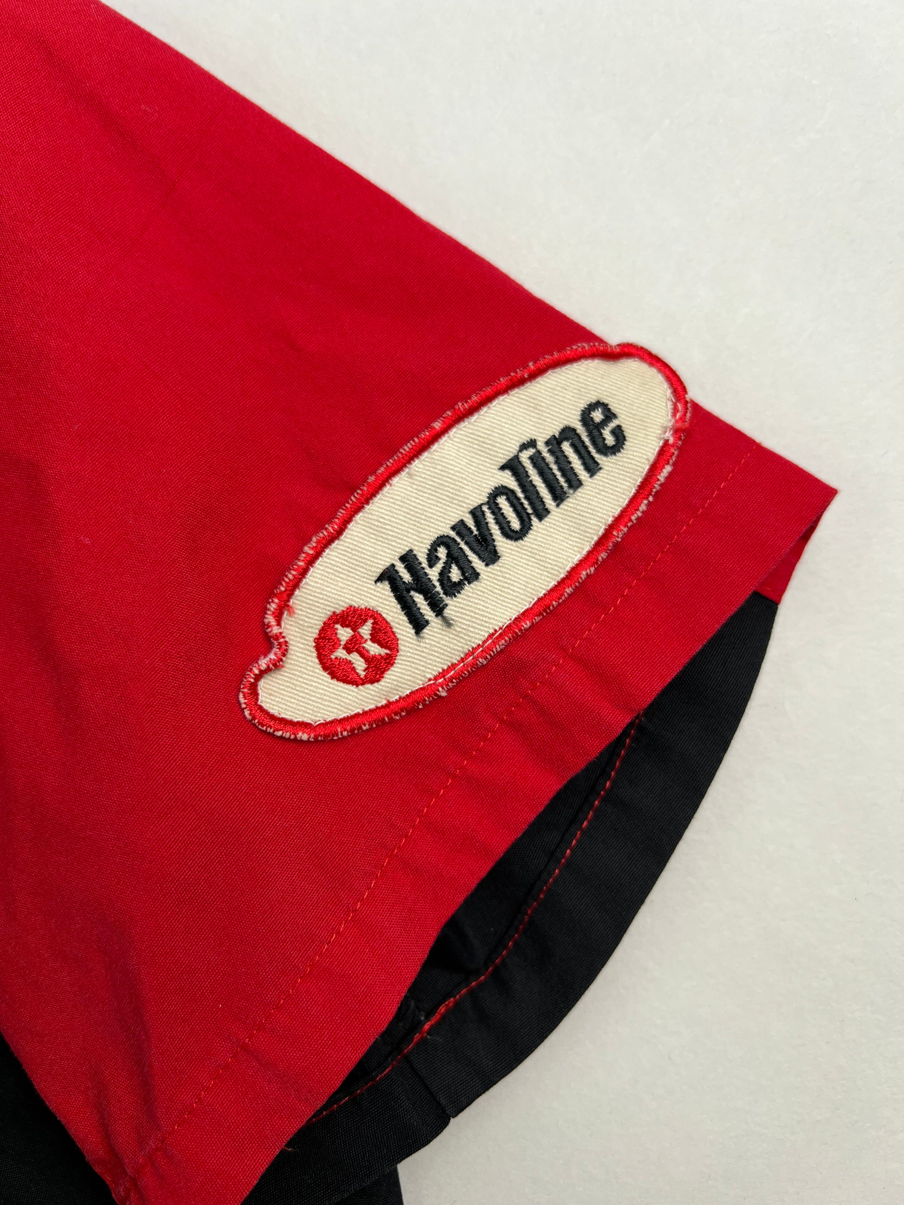 VINTAGE TEXACO WORK SHIRT MADE IN USA BLACK RED - L