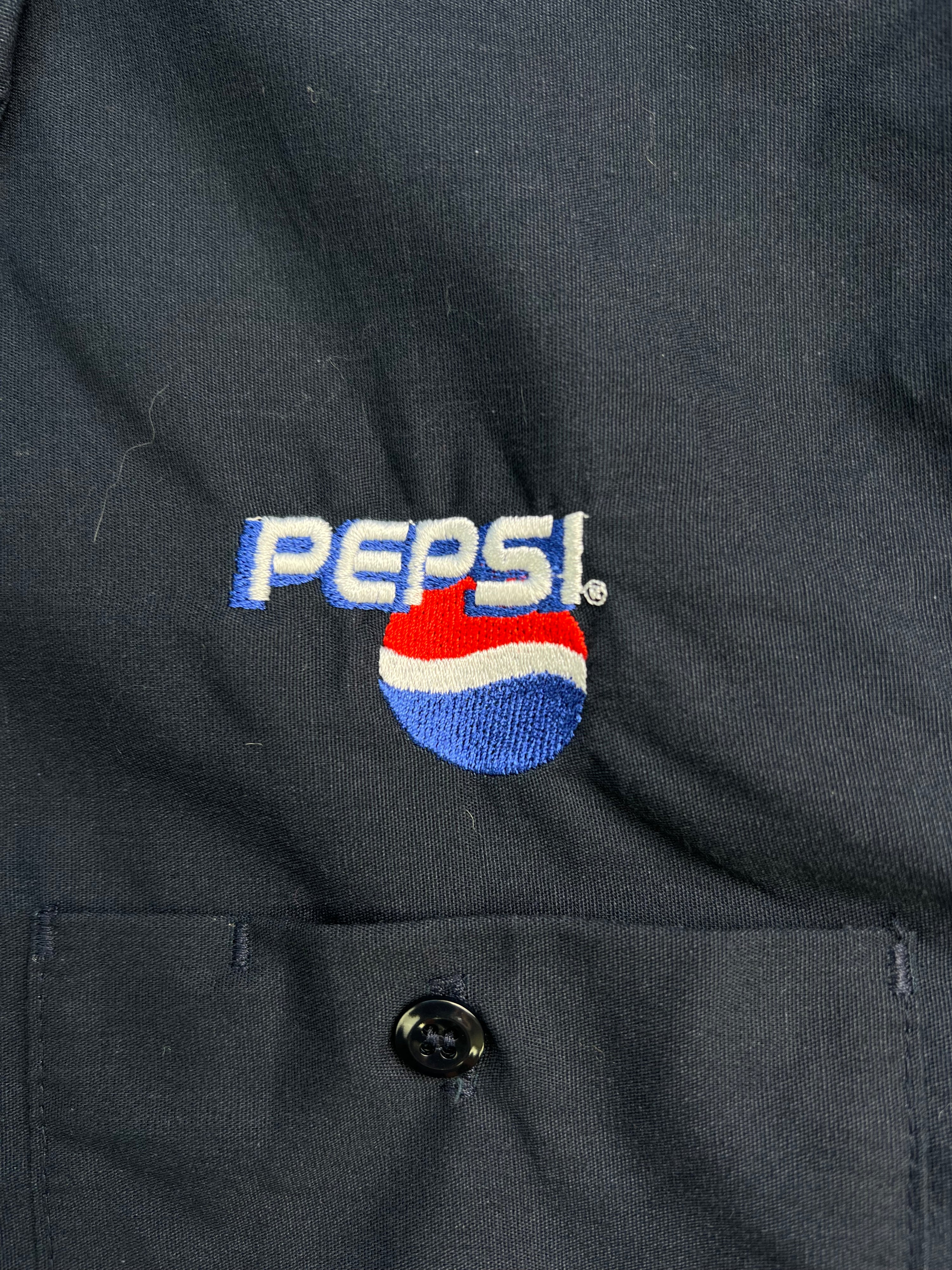 VINTAGE PEPSI WORK SHIRT NAVY BLUE - L