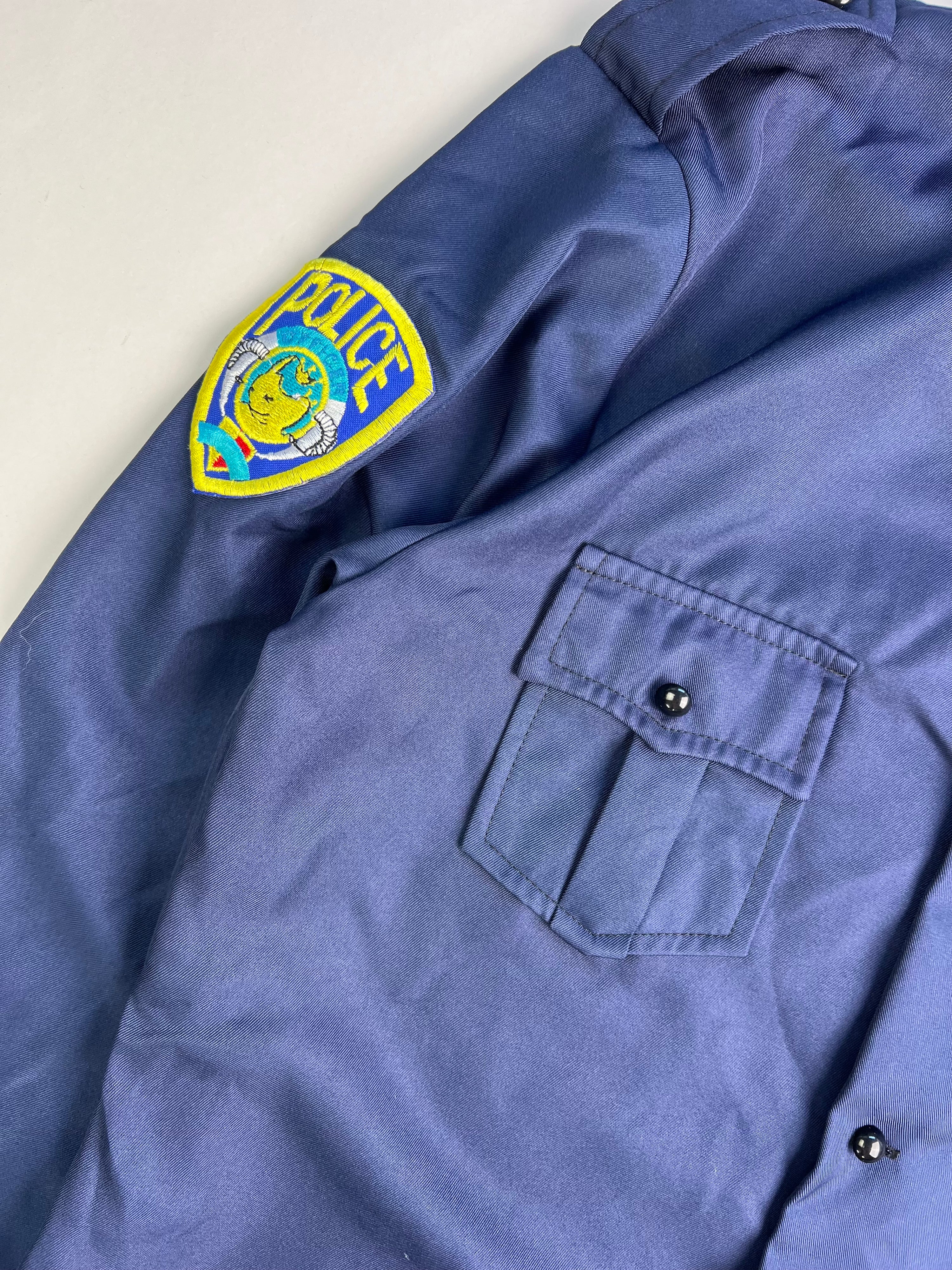 VINTAGE POLICE WORK SHIRT NAVY BLUE - M