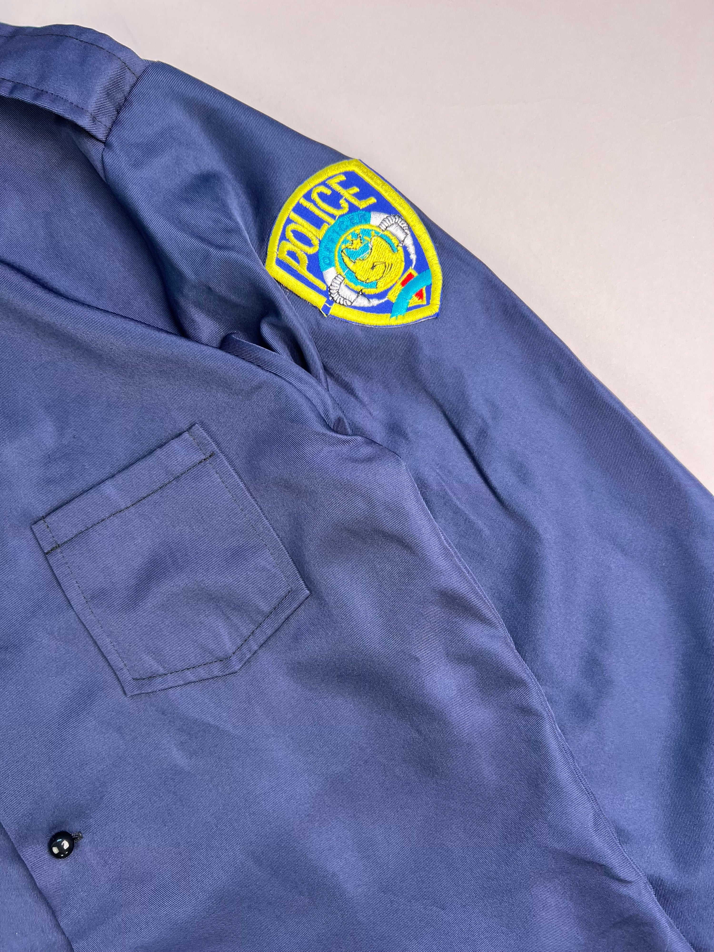 VINTAGE POLICE WORK SHIRT NAVY BLUE - M