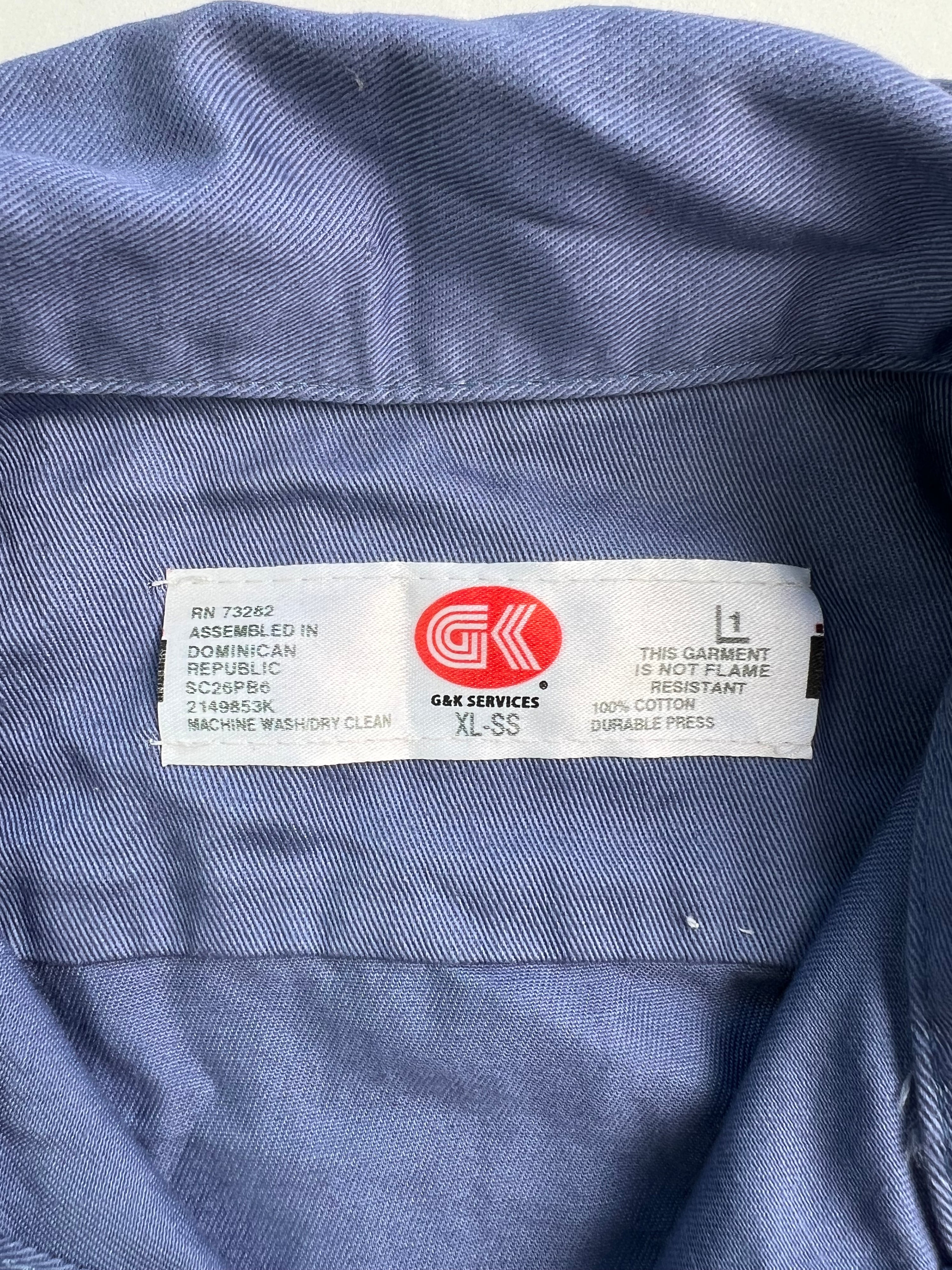 VINTAGE G&K SERVICES WORK SHIRT BLUE - XL