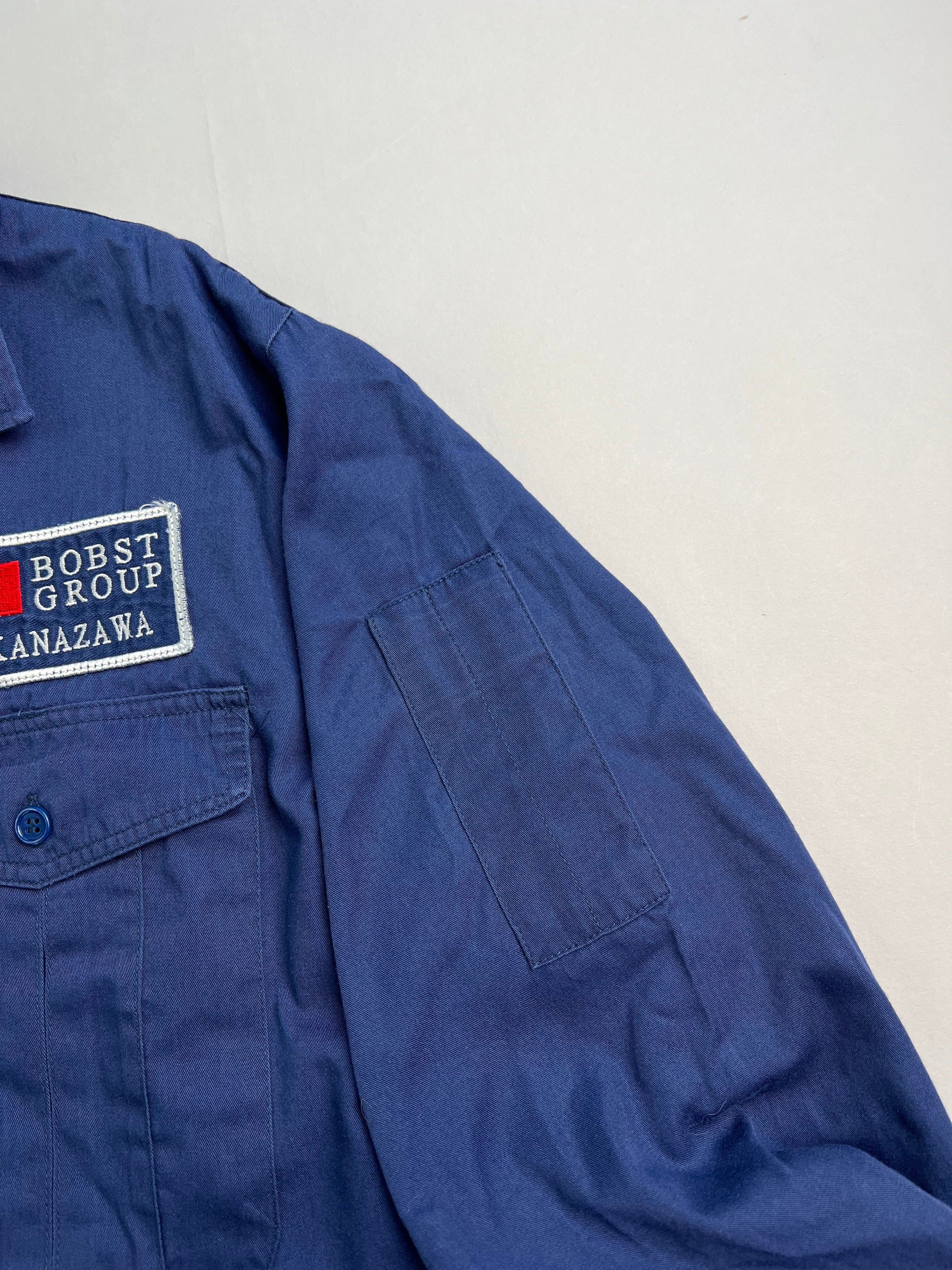 VINTAGE BOBST GROUP JAPAN WORK SHIRT BLUE - L