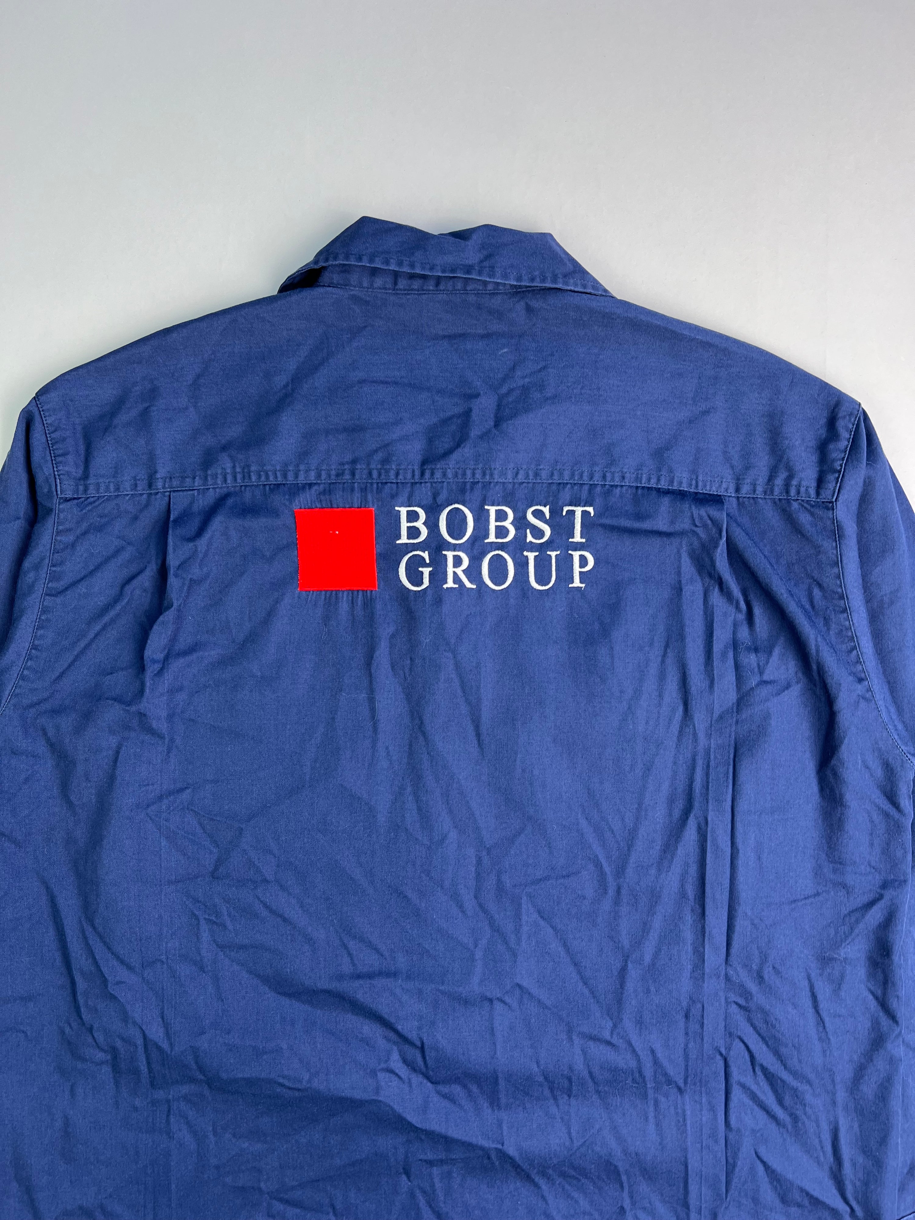 VINTAGE BOBST GROUP JAPAN WORK SHIRT BLUE - L