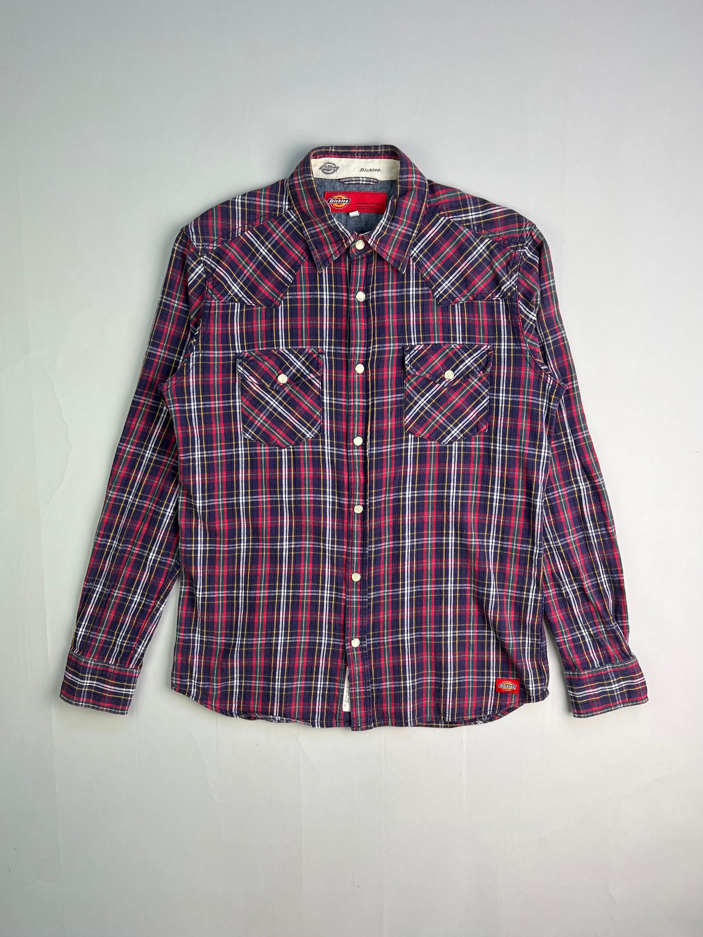 VINTAGE DICKIES CHECKERED WORK SHIRT RED - M