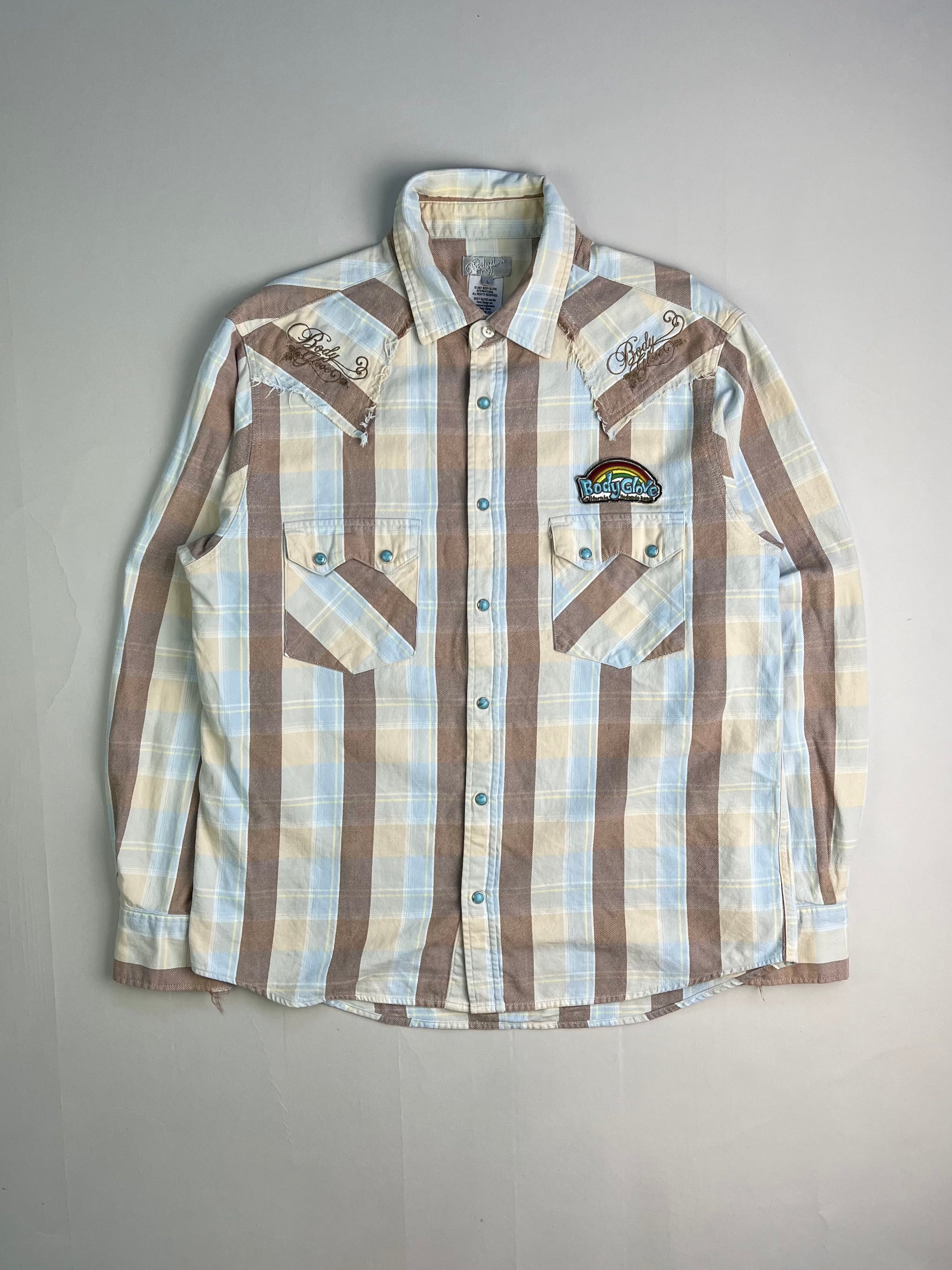 VINTAGE BODYGLOVE CHECKERED WORK SHIRT - L