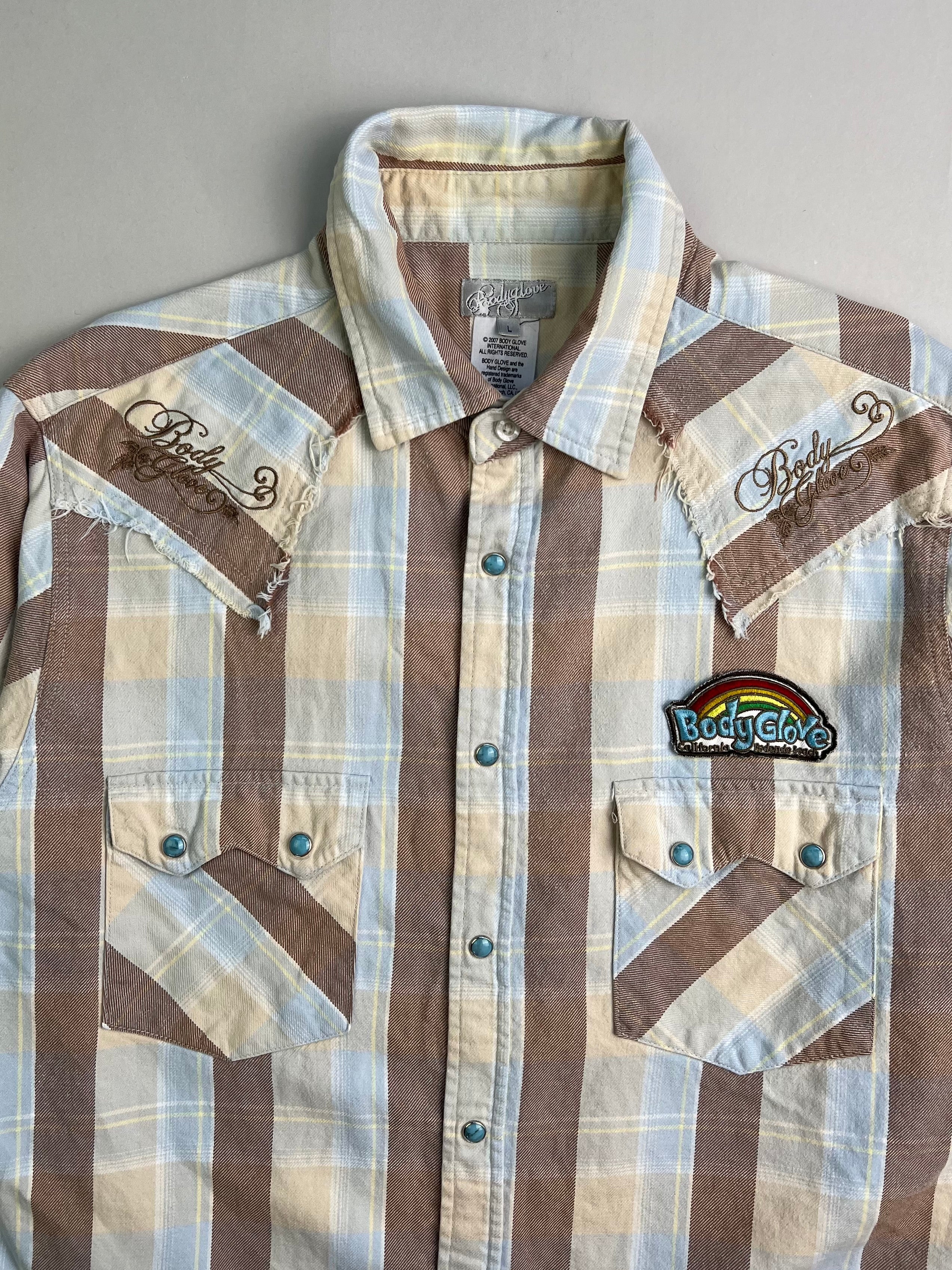 VINTAGE BODYGLOVE CHECKERED WORK SHIRT - L