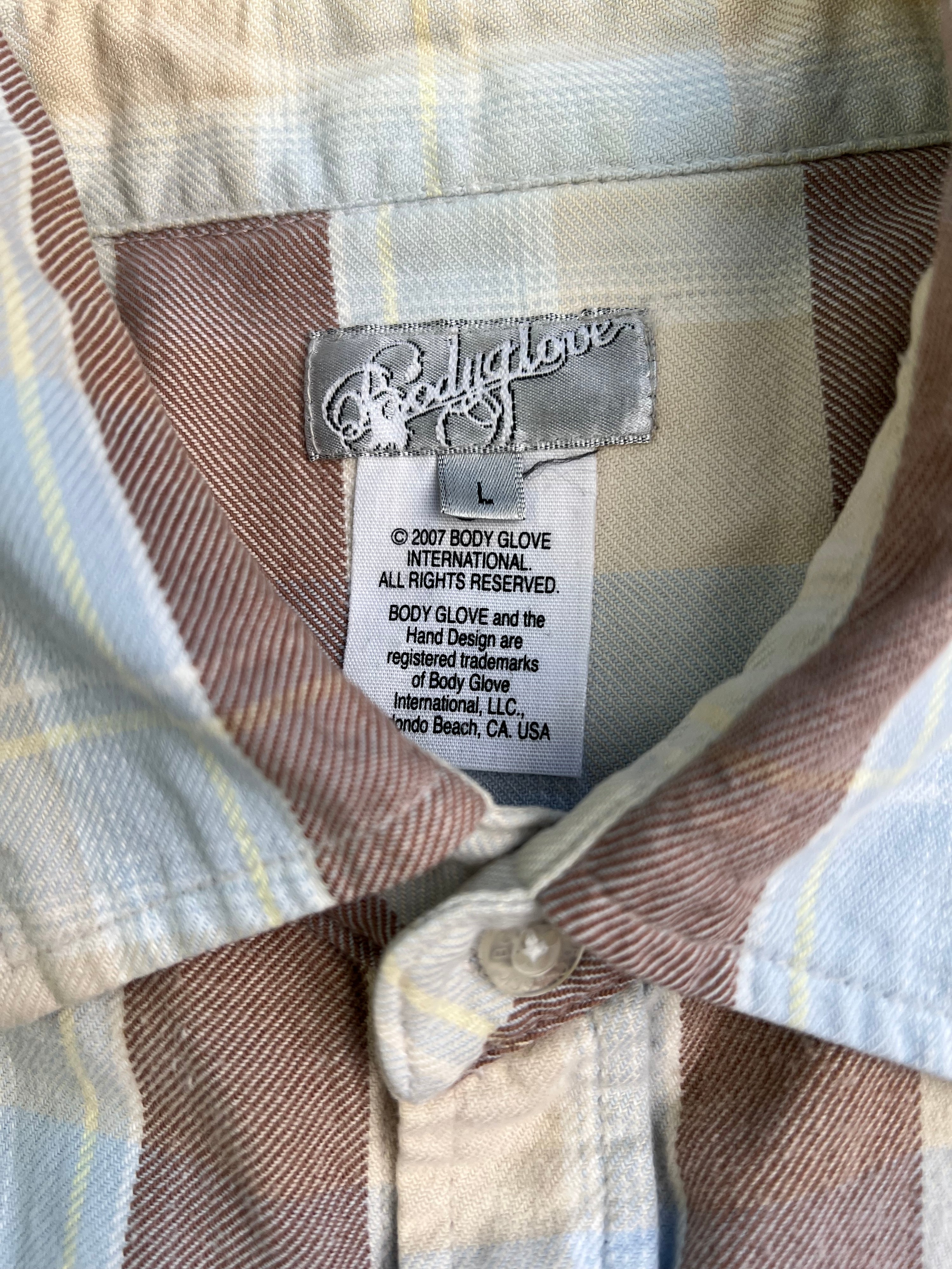 VINTAGE BODYGLOVE CHECKERED WORK SHIRT - L