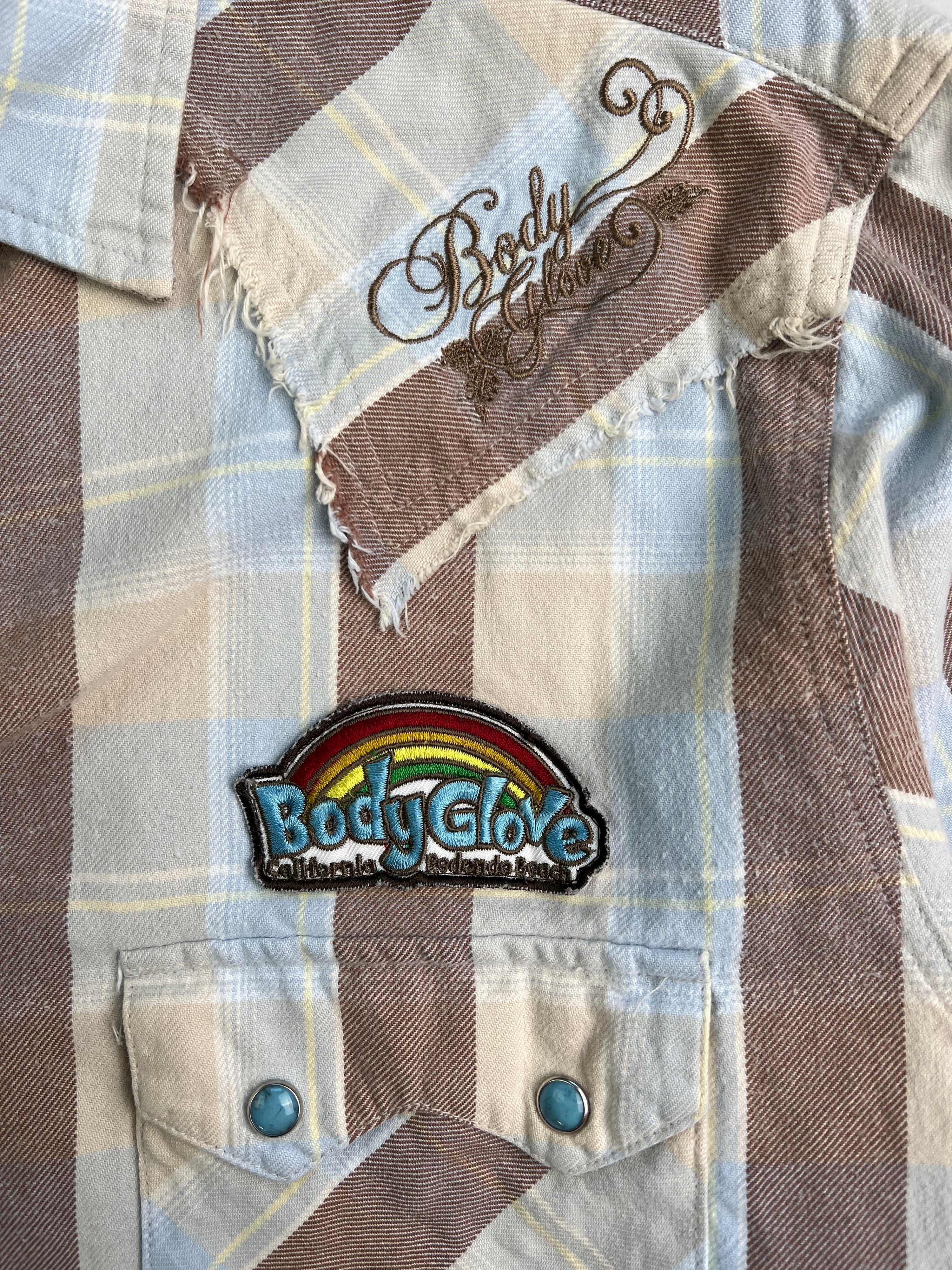 VINTAGE BODYGLOVE CHECKERED WORK SHIRT - L