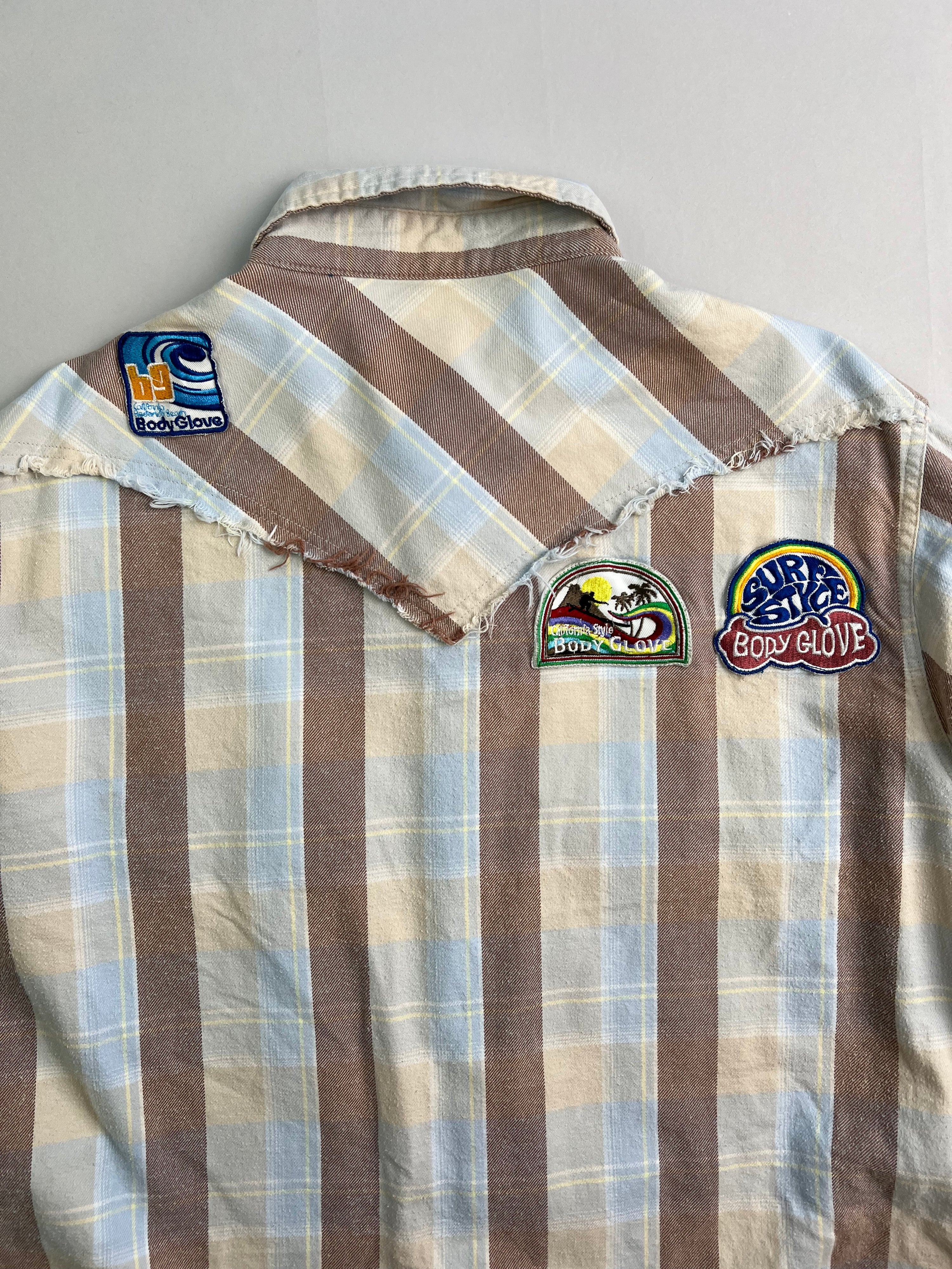 VINTAGE BODYGLOVE CHECKERED WORK SHIRT - L
