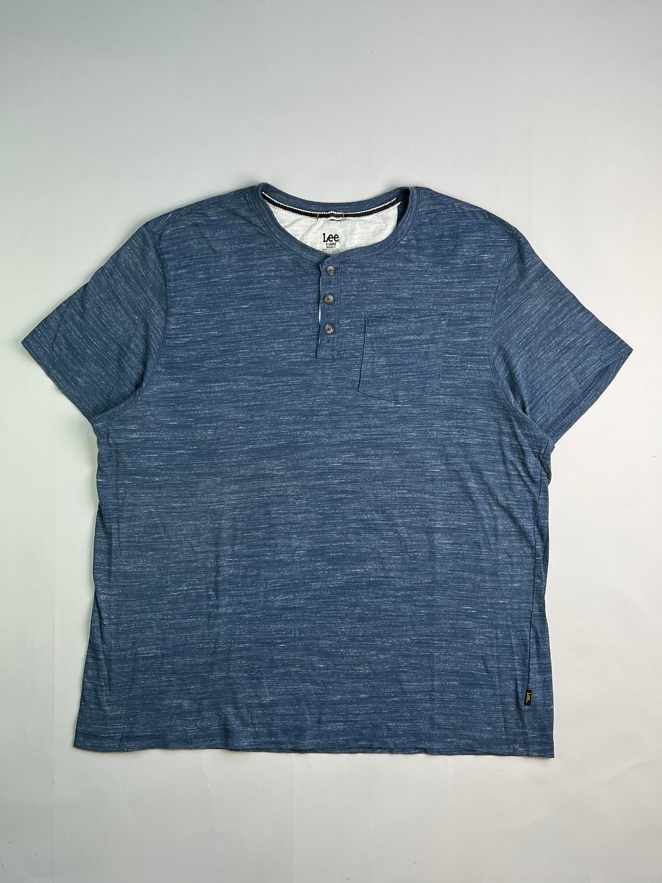 LEE HENLEY T-SHIRT BLUE - XL