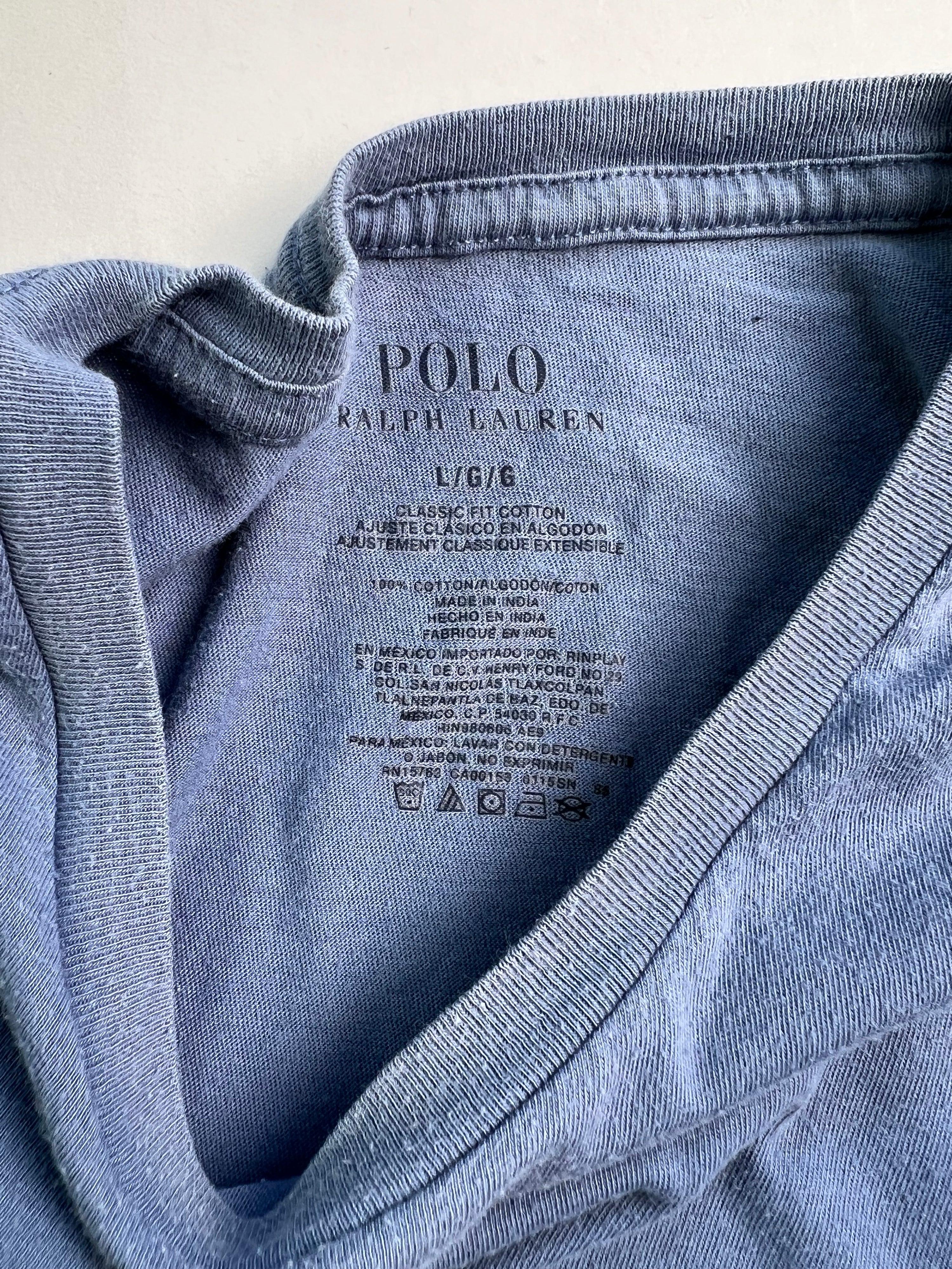 RALPH LAUREN T-SHIRT BLUE - L