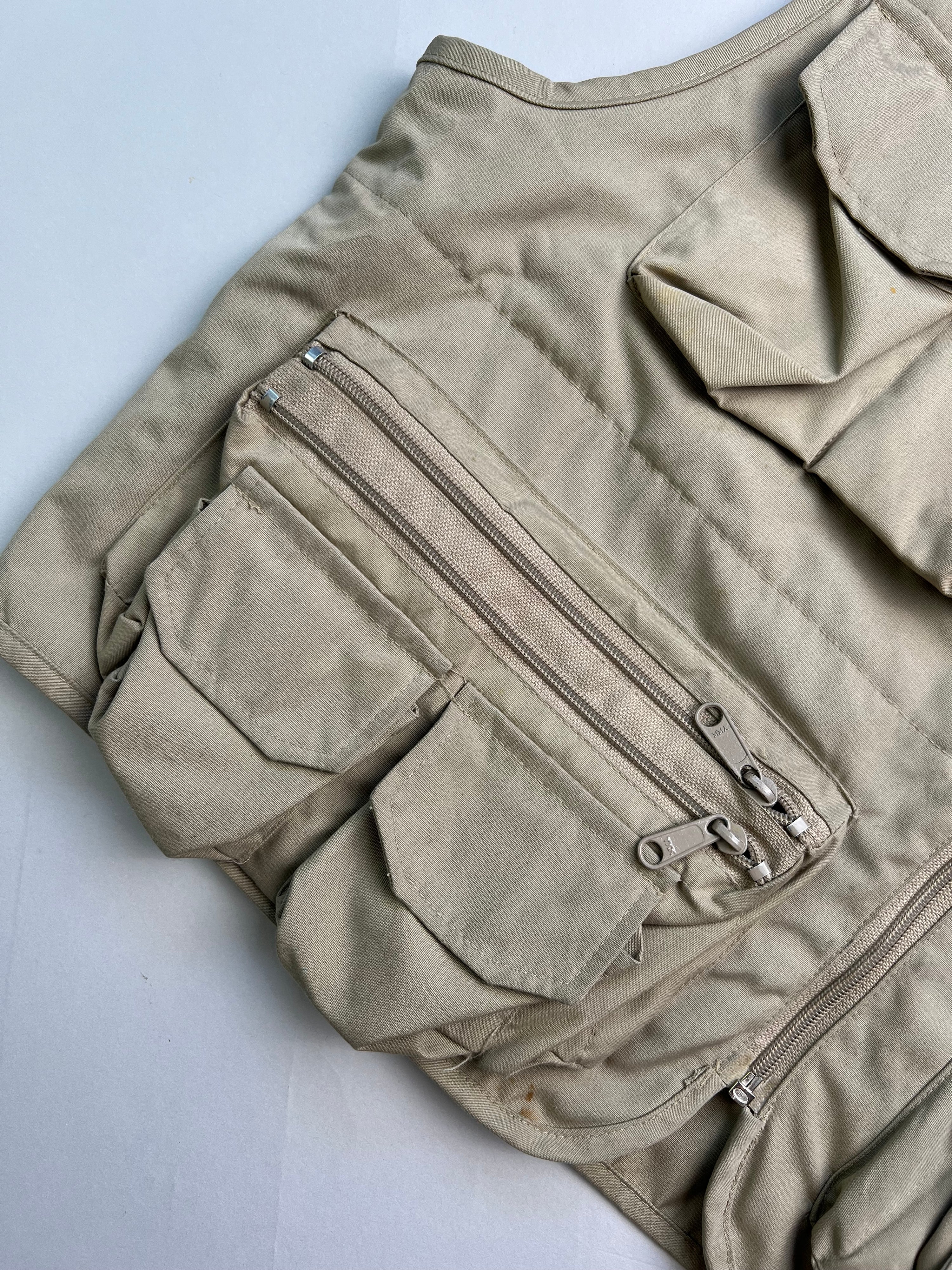 VINTAGE HUNTING WORKWEAR VEST BEIGE - L